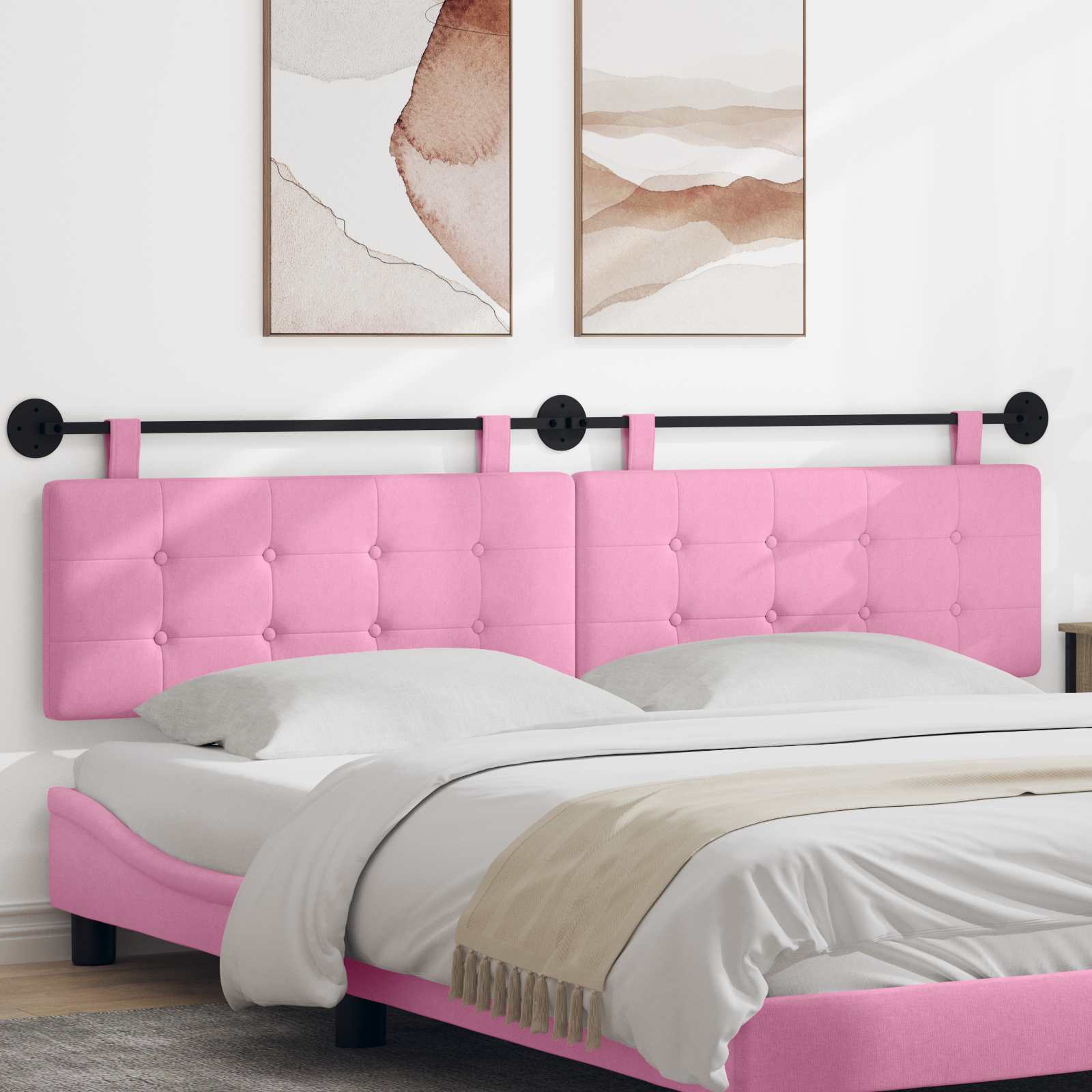 Tête de lit suspendue Rose tissu - XIOS