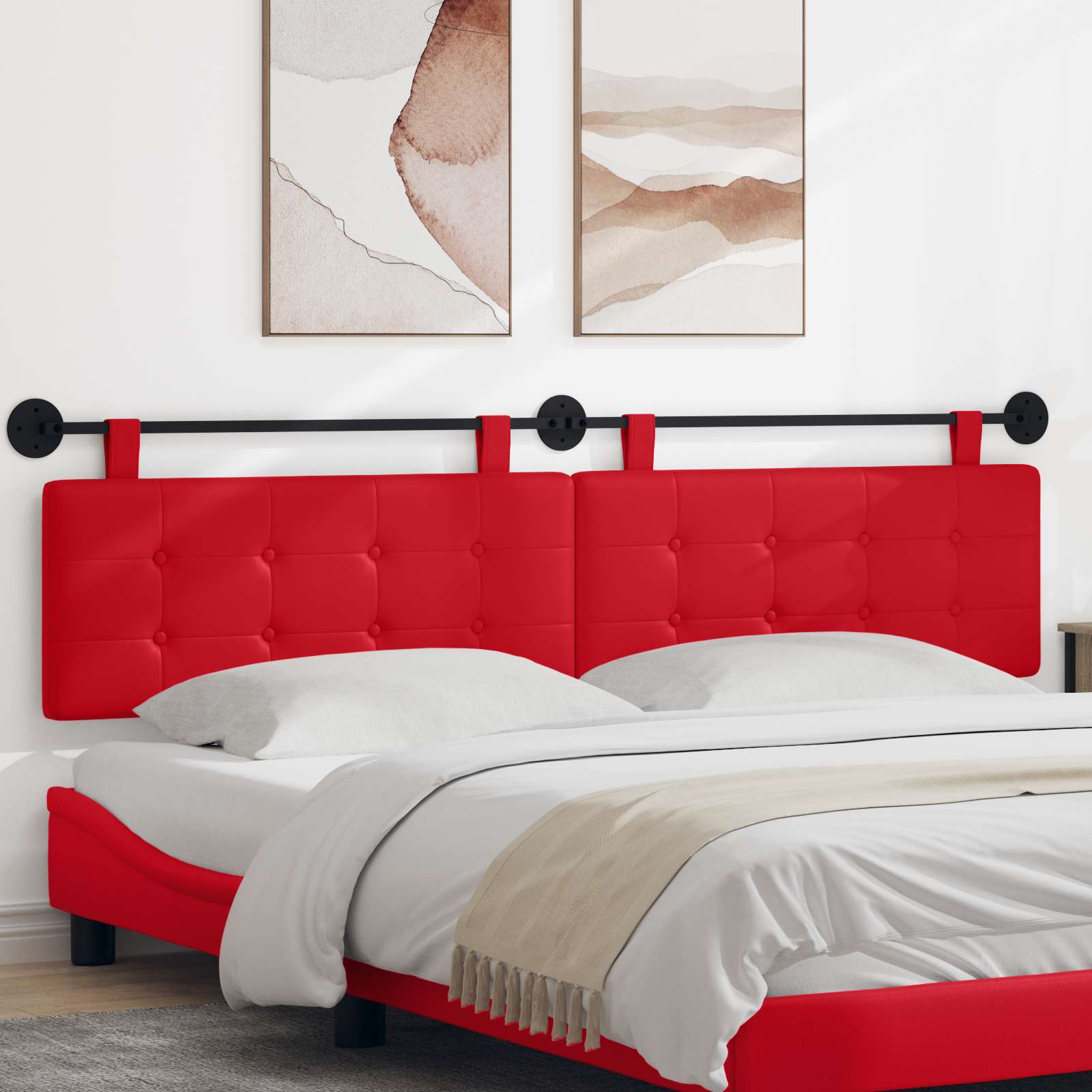 Tête de lit suspendue Rouge Simili cuir - XIOS