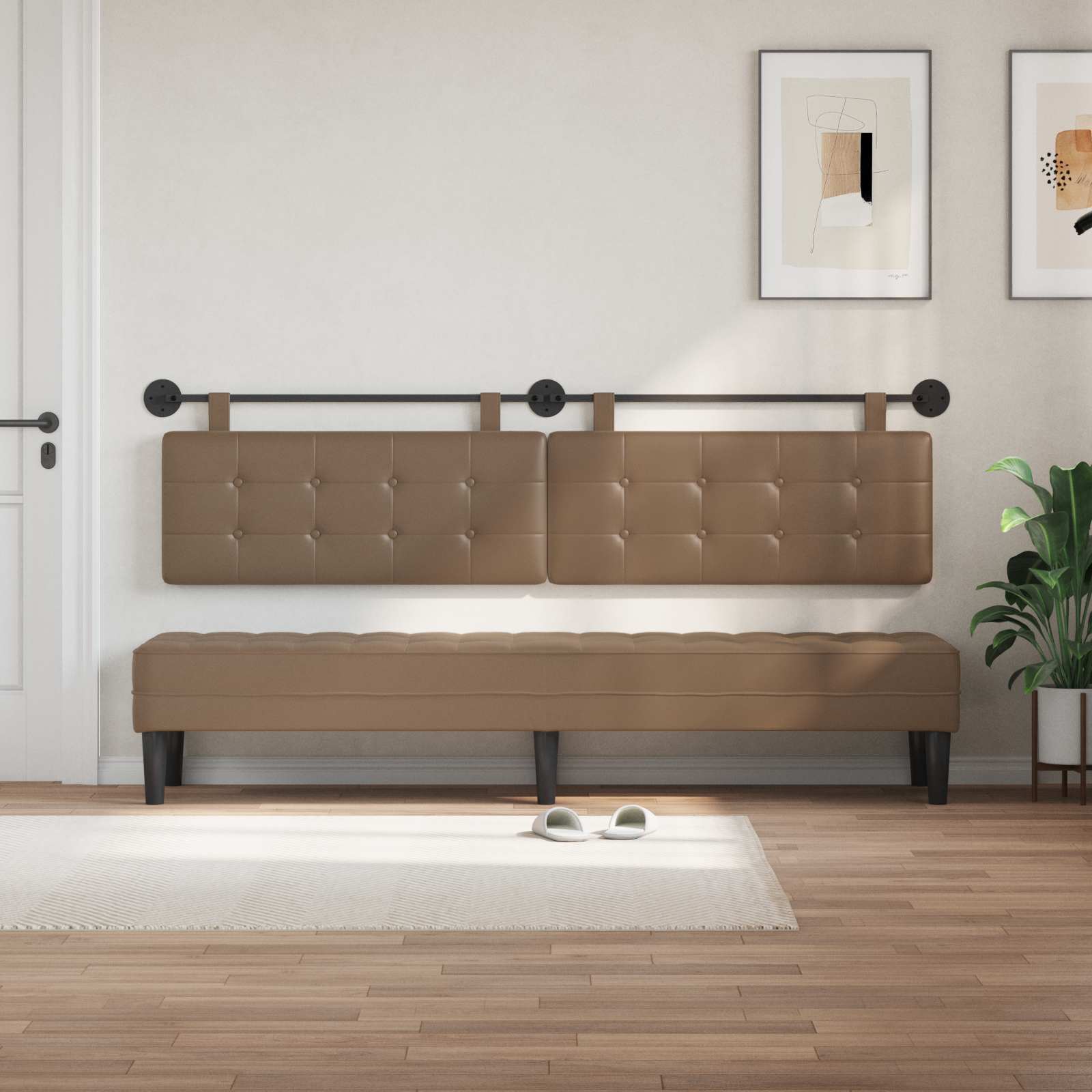 Tête de lit suspendue Cappuccino Simili cuir - XIOS