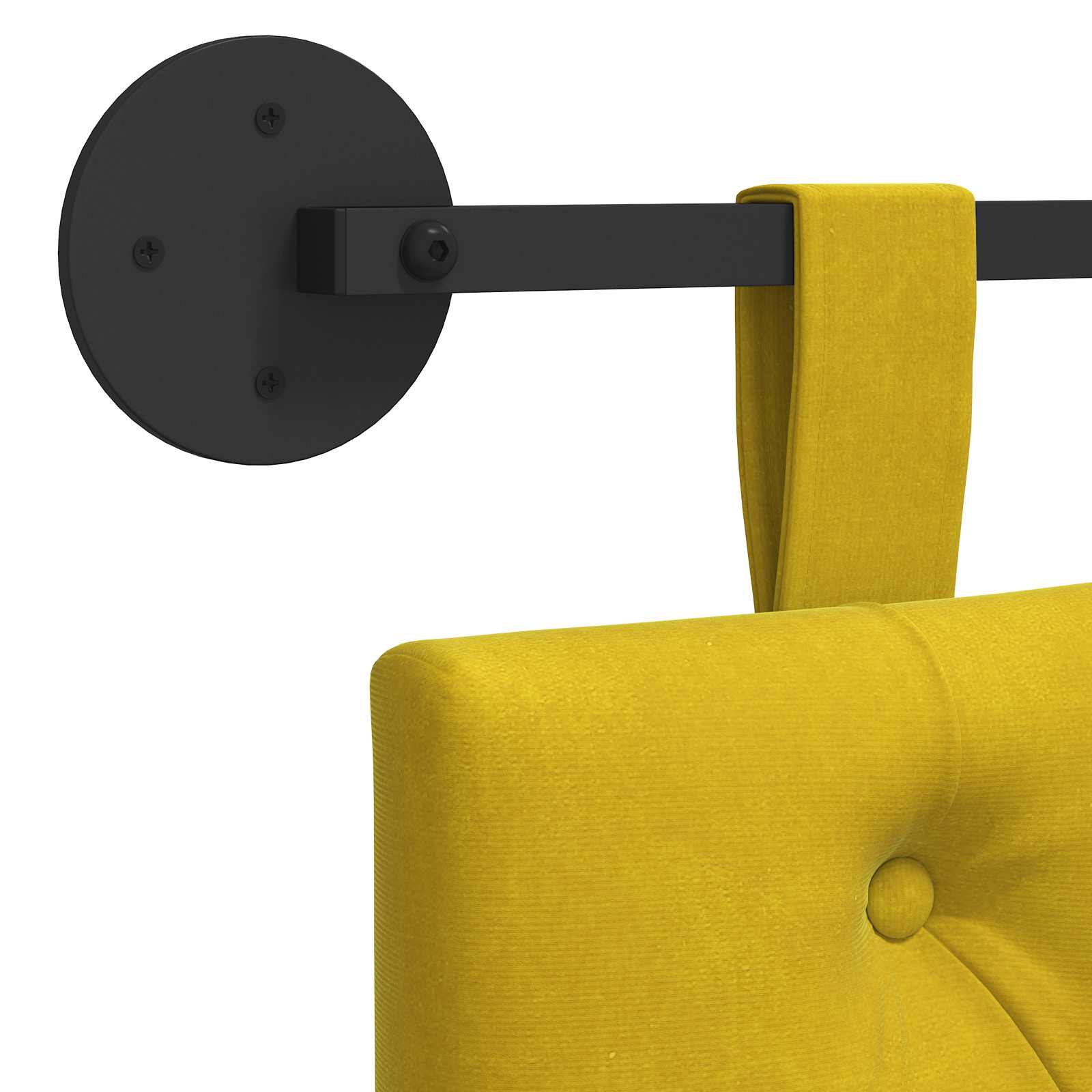 Tête de lit suspendue Jaune Velours - XIOS