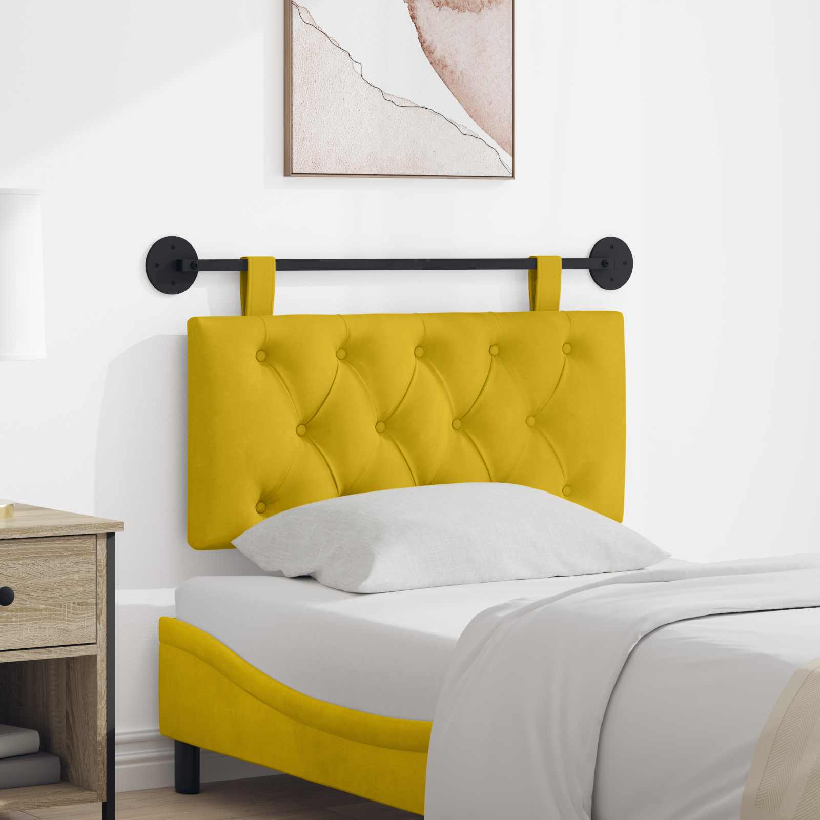 Tête de lit suspendue Jaune Velours - XIOS