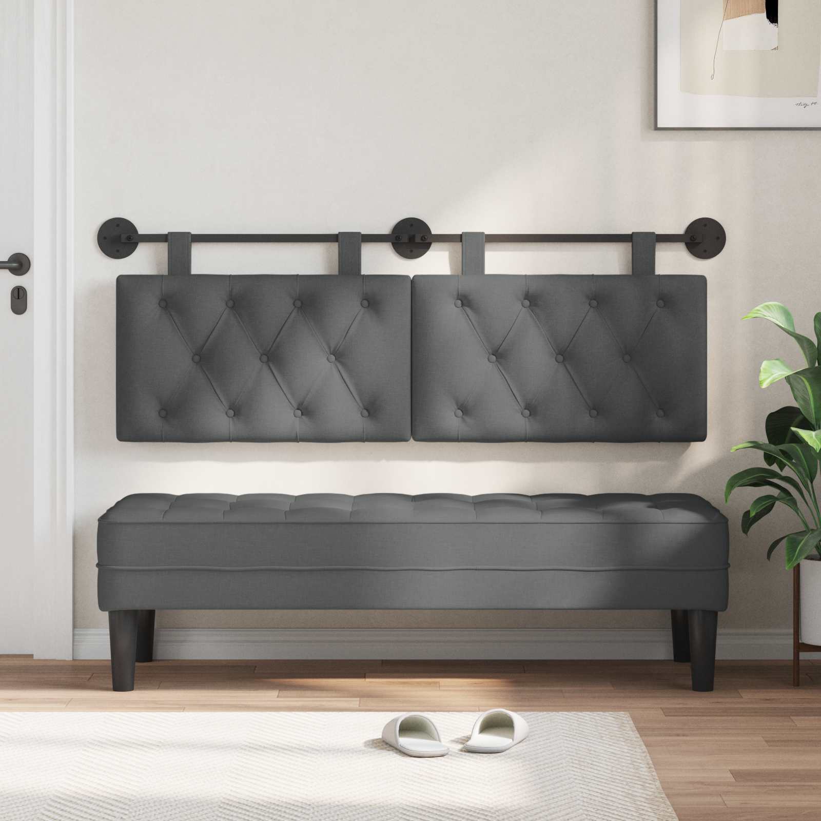 Tête de lit suspendue Gris foncé Tissu - XIOS