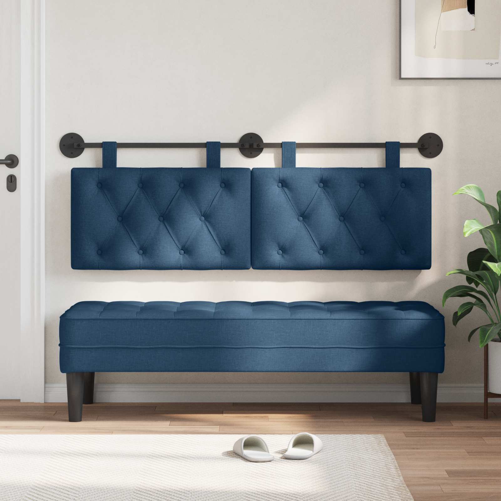 Tête de lit suspendue Bleu Tissu - XIOS