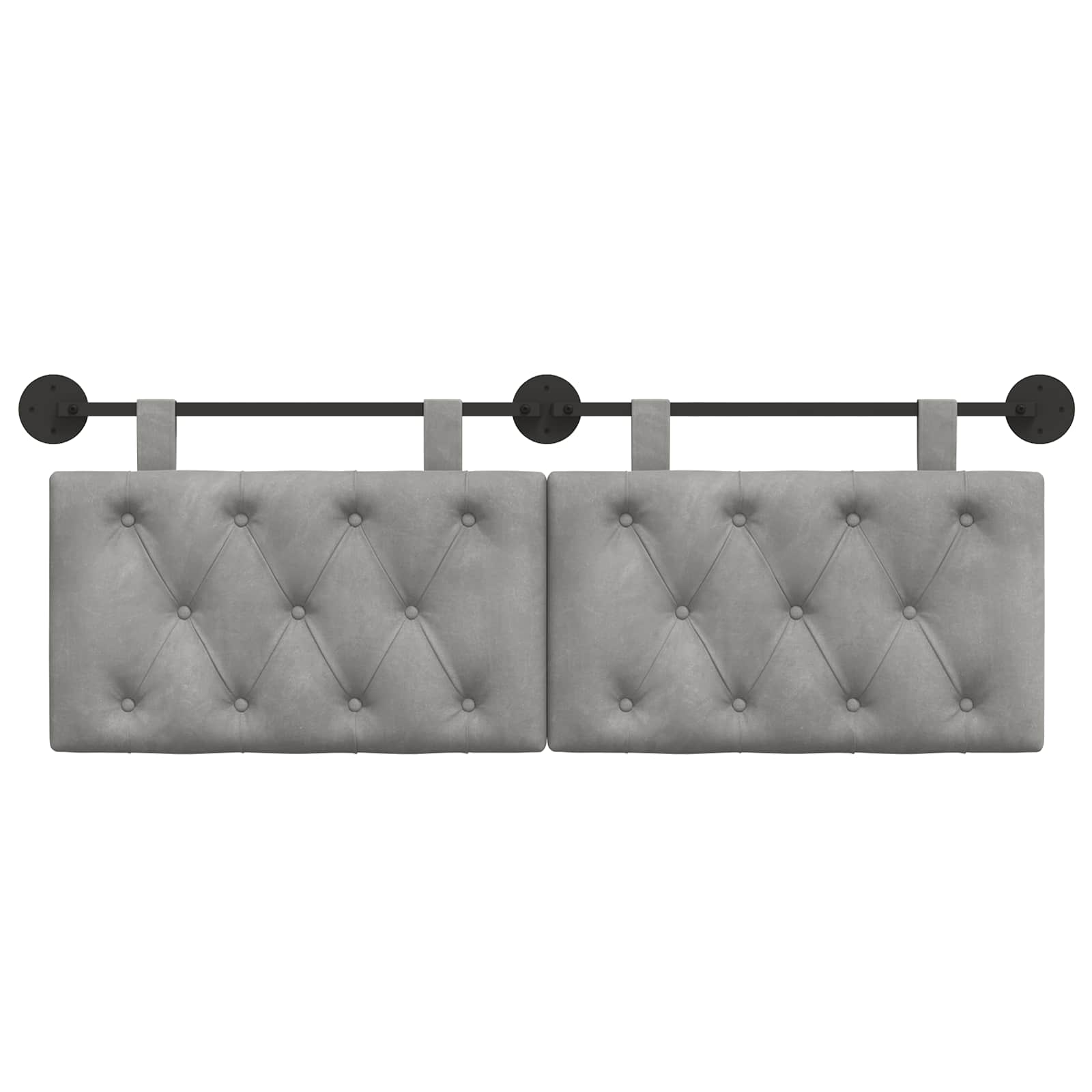Tête de lit suspendue Avec lumière LED Gris clair Velours - XIOS