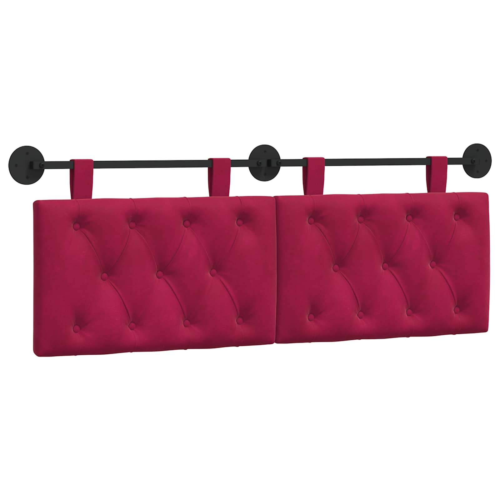 Tête de lit suspendue Avec lumière LED Bordeaux Velours - XIOS