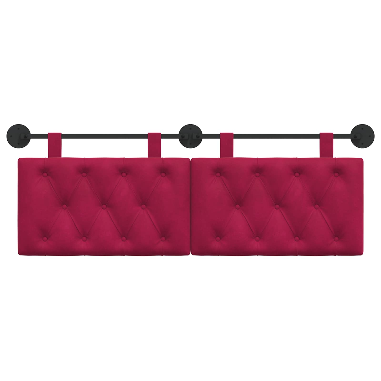 Tête de lit suspendue Avec lumière LED Bordeaux Velours - XIOS