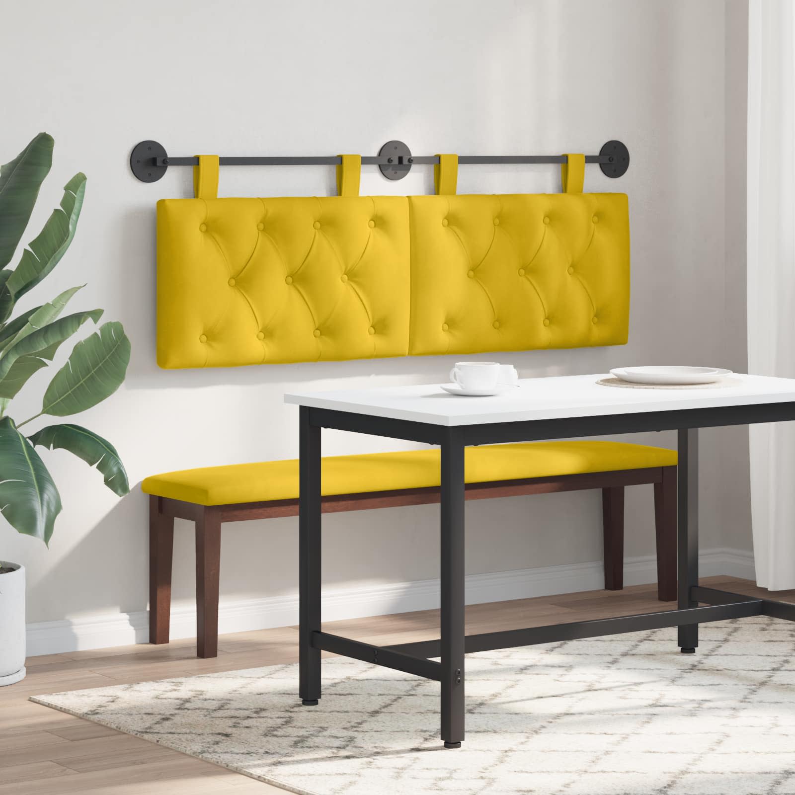 Tête de lit suspendue Jaune Velours - XIOS