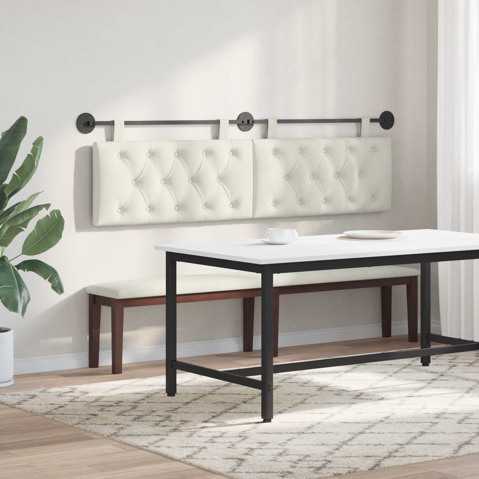 Tête de lit suspendue Crème Velours - XIOS