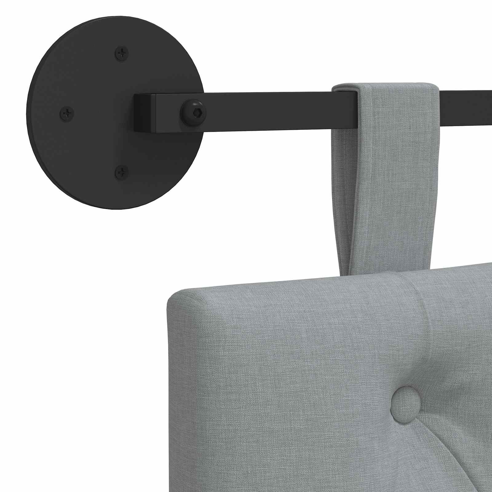 Tête de lit suspendue Gris clair 190 x 55 x 7 cm tissu - XIOS
