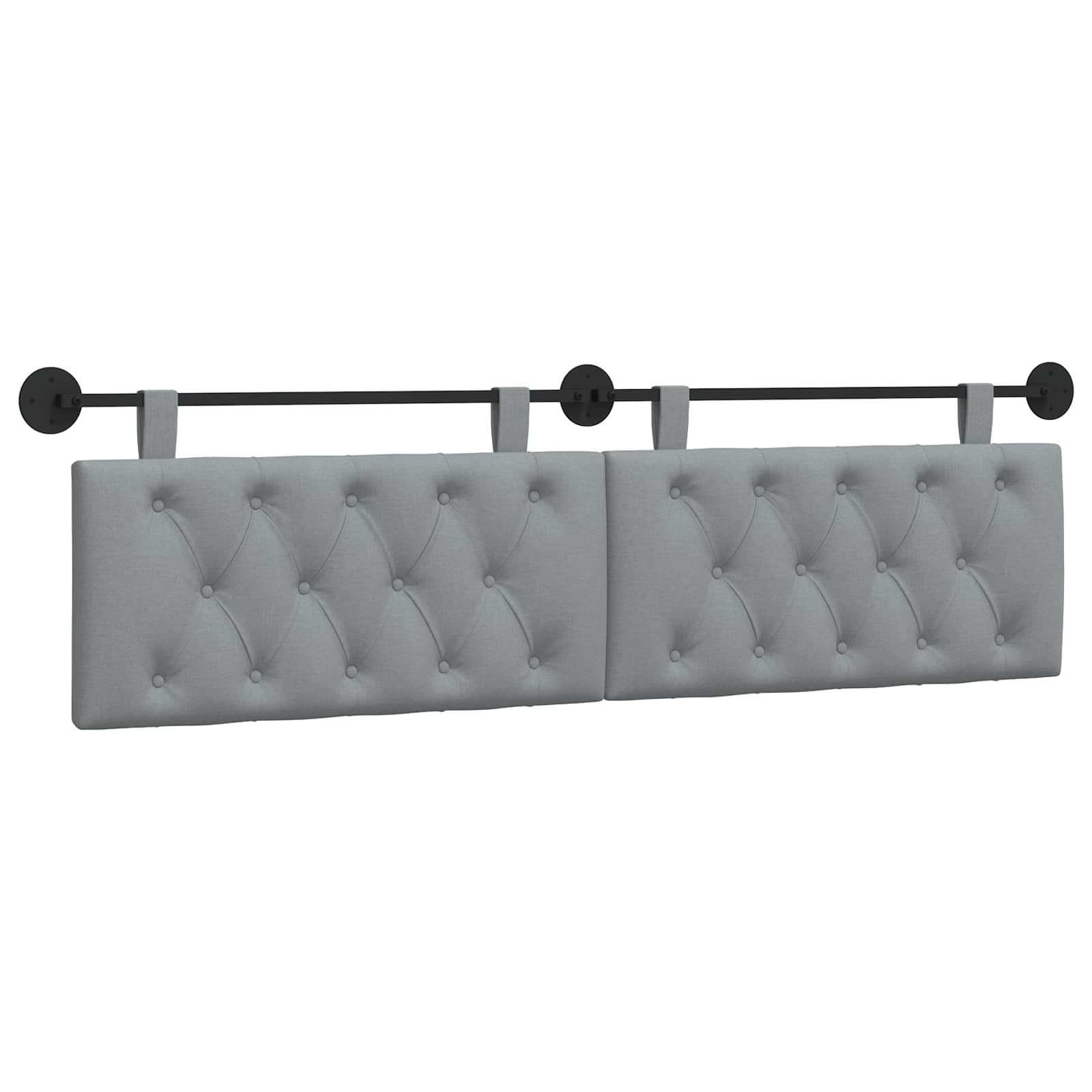 Tête de lit suspendue Gris clair 190 x 55 x 7 cm tissu - XIOS
