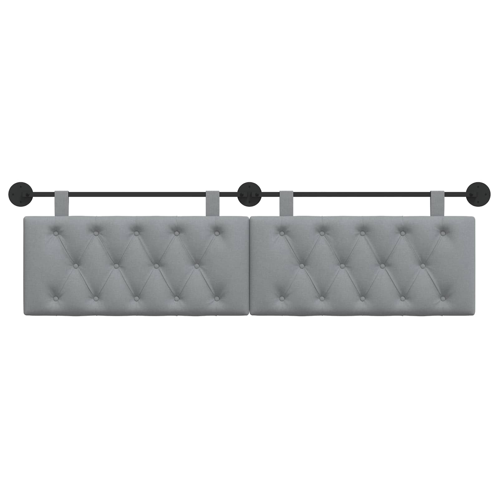 Tête de lit suspendue Gris clair 190 x 55 x 7 cm tissu - XIOS