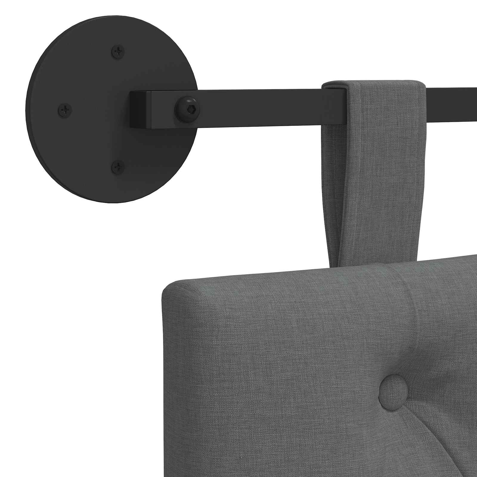 Tête de lit suspendue Gris foncé 190 x 55 x 7 cm tissu - XIOS
