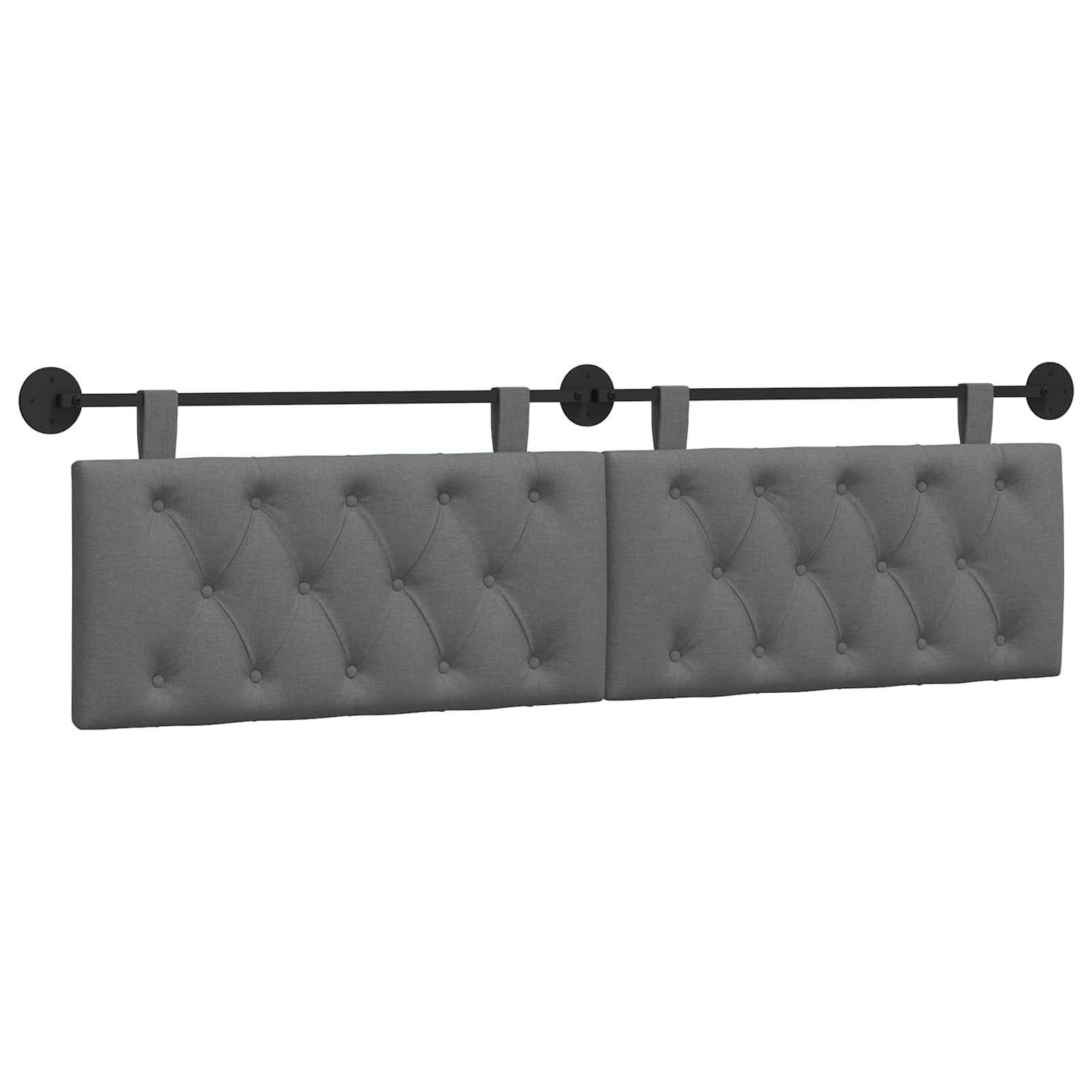 Tête de lit suspendue Gris foncé 190 x 55 x 7 cm tissu - XIOS
