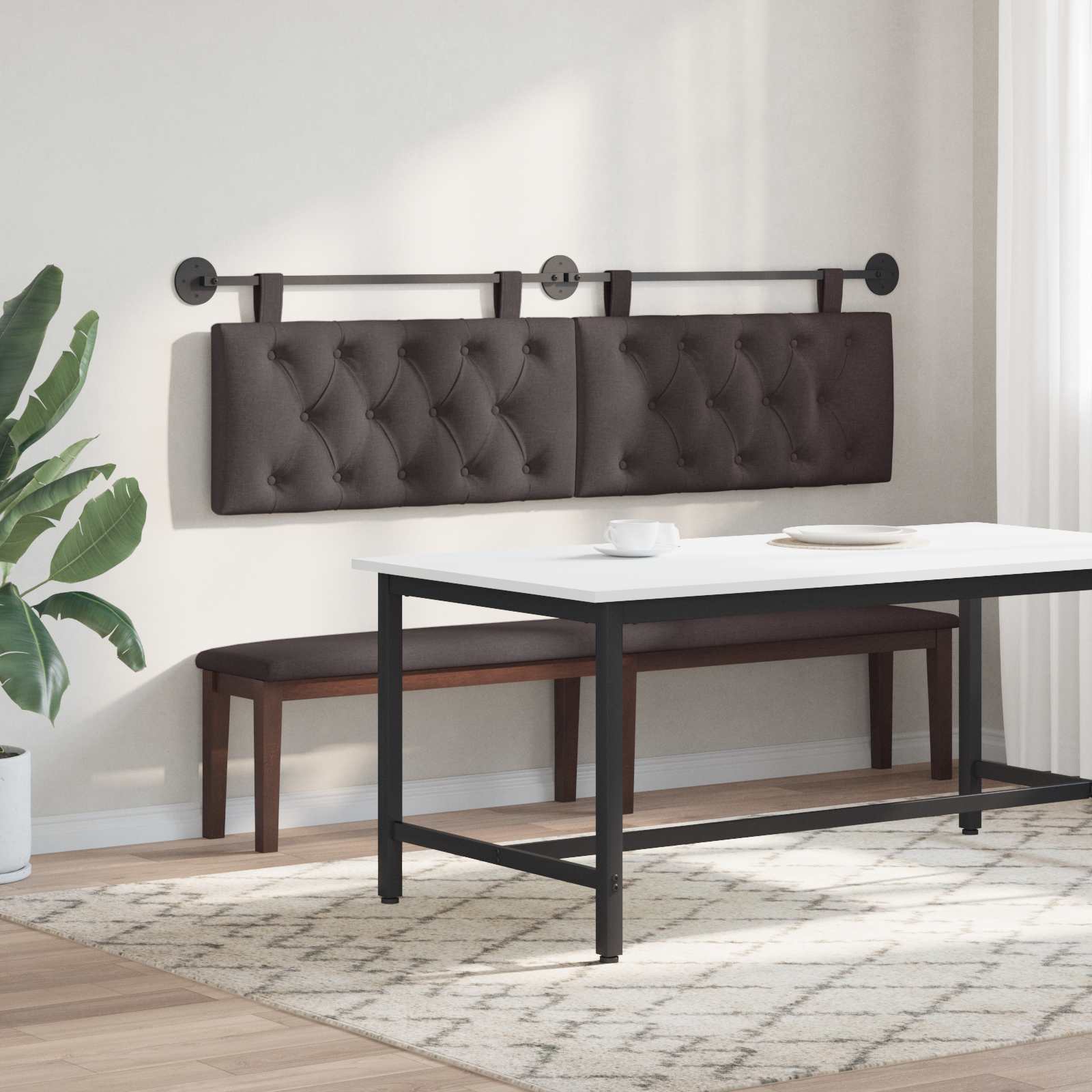 Tête de lit suspendue Marron foncé 190 x 55 x 7 cm tissu - XIOS