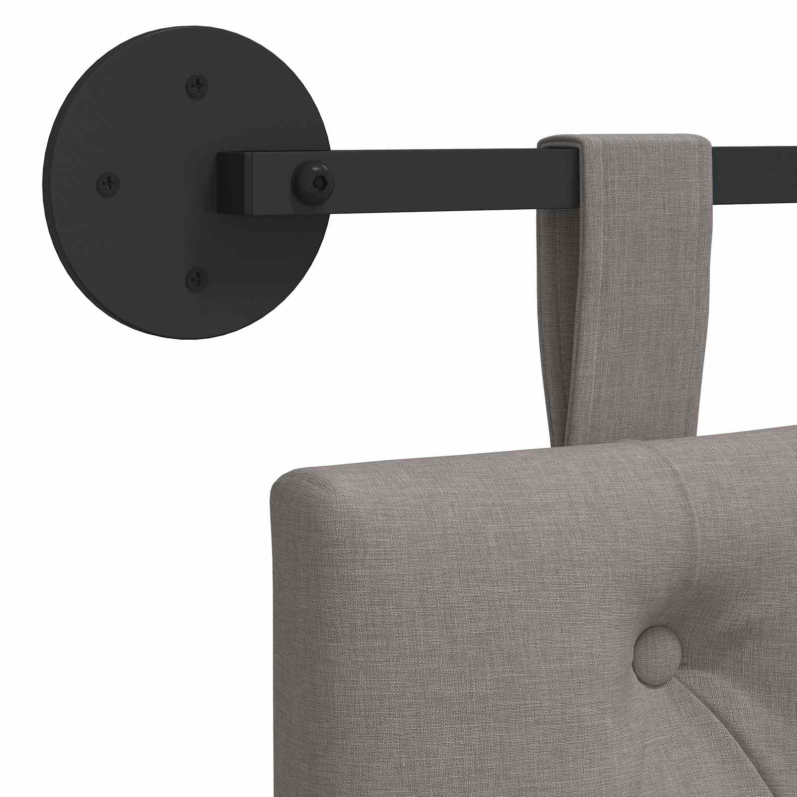 Tête de lit suspendue Taupe Tissu - XIOS