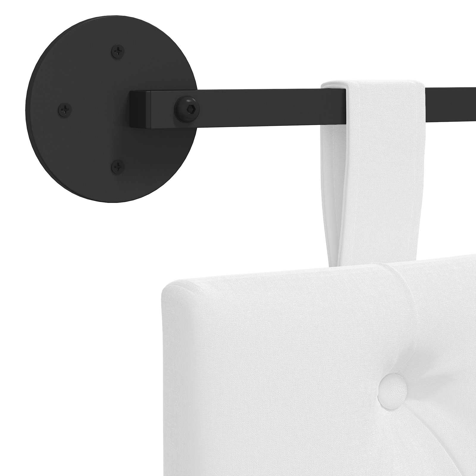 Tête de lit suspendue Montage mural Blanc 190 x 55 x 7 cm tissu - XIOS