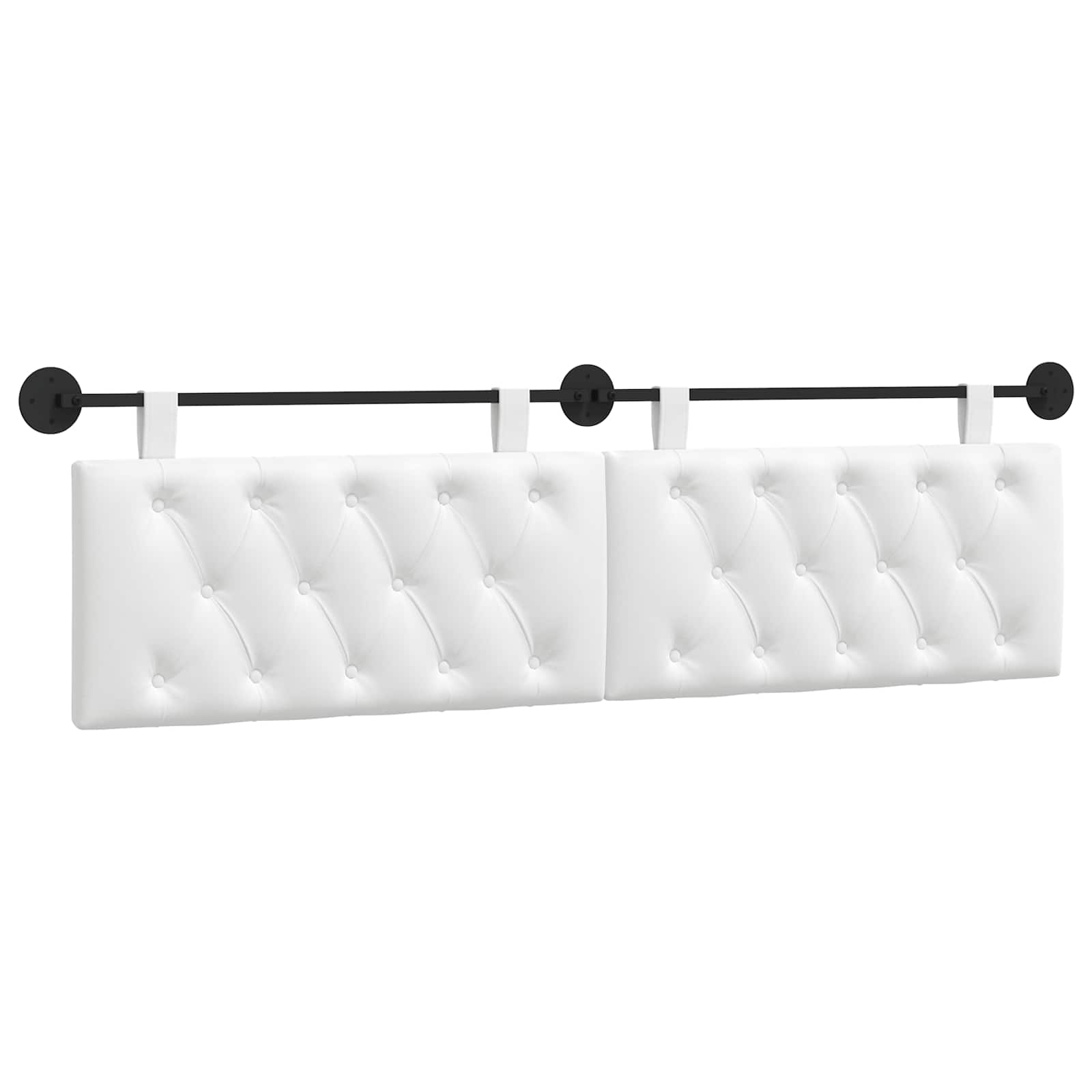 Tête de lit suspendue Montage mural Blanc 190 x 55 x 7 cm tissu - XIOS
