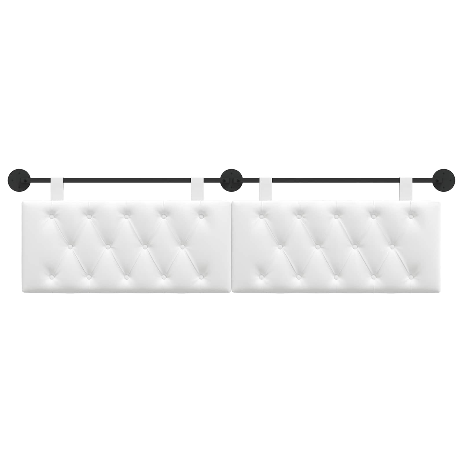 Tête de lit suspendue Montage mural Blanc 190 x 55 x 7 cm tissu - XIOS