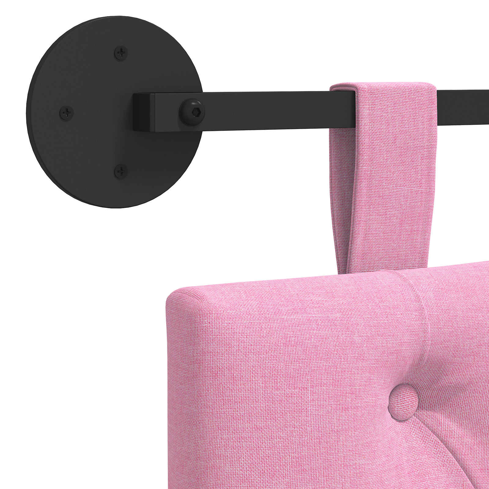 Tête de lit suspendue Montage mural Rose 190 x 55 x 7 cm tissu - XIOS