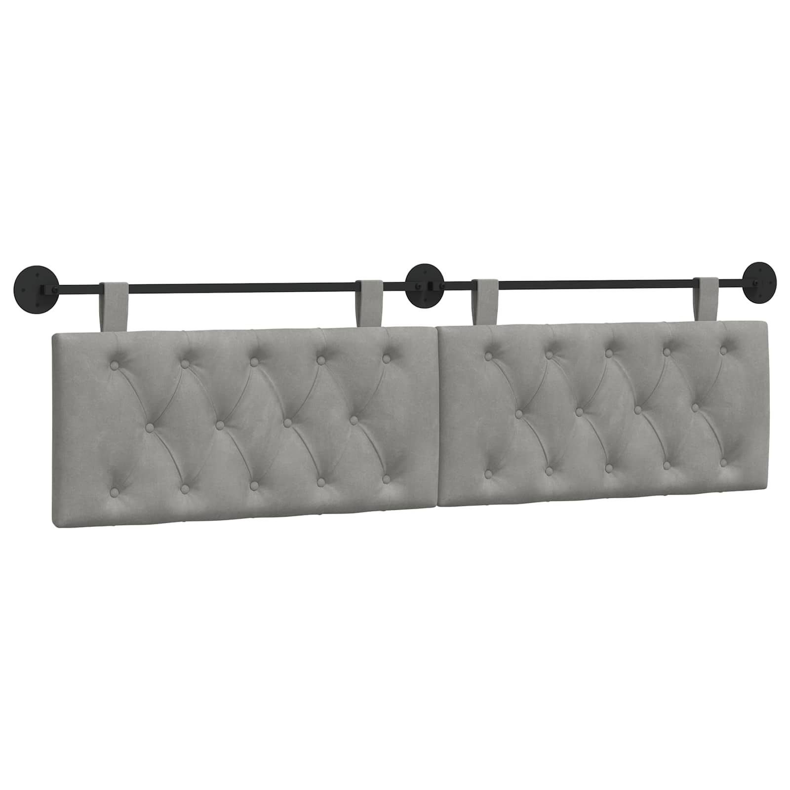 Tête de lit suspendue Gris clair Velours - XIOS