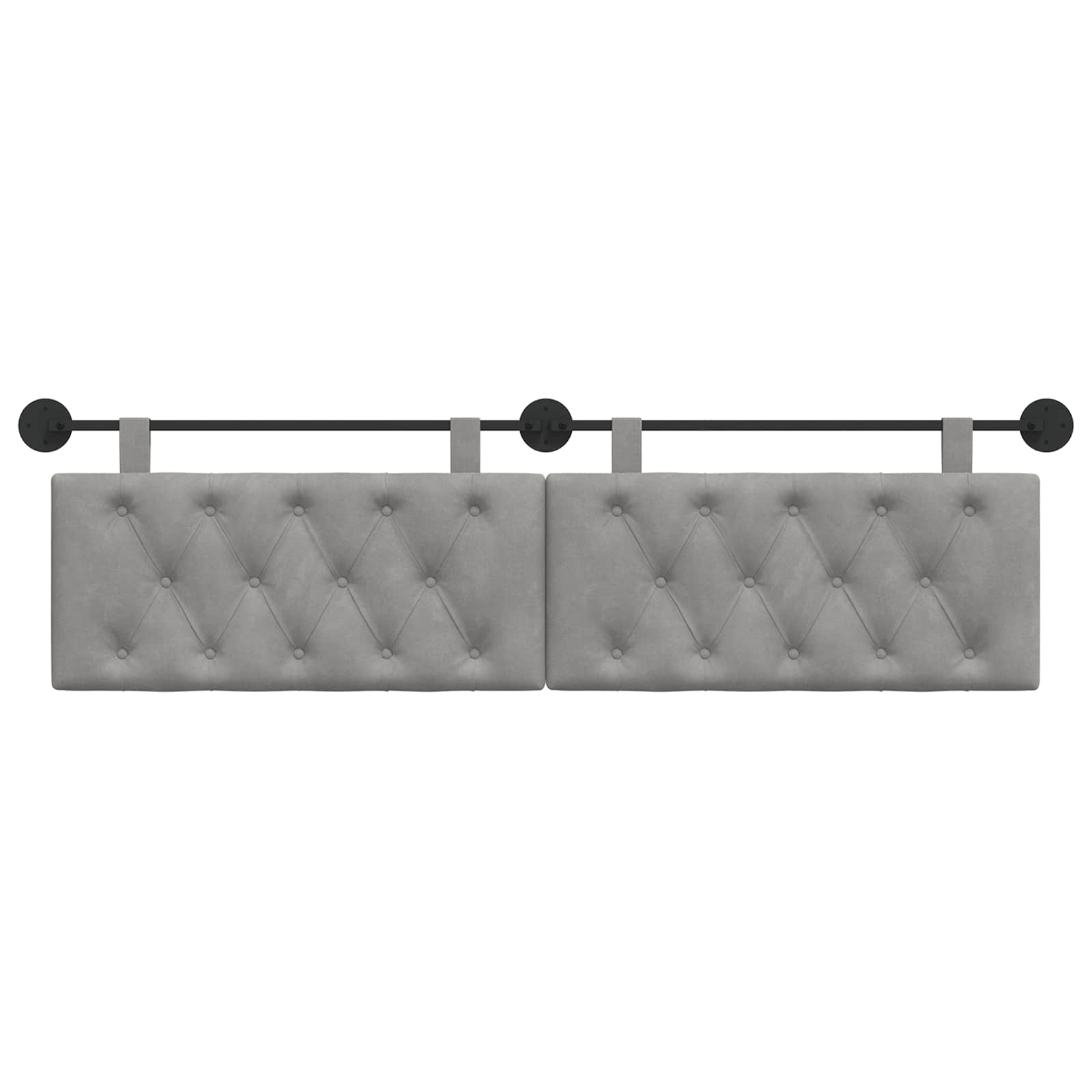 Tête de lit suspendue Gris clair Velours - XIOS