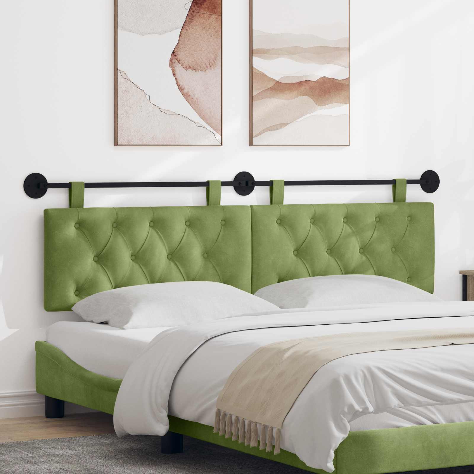 Tête de lit suspendue Vert clair 190 x 55 x 7 cm Velours - XIOS