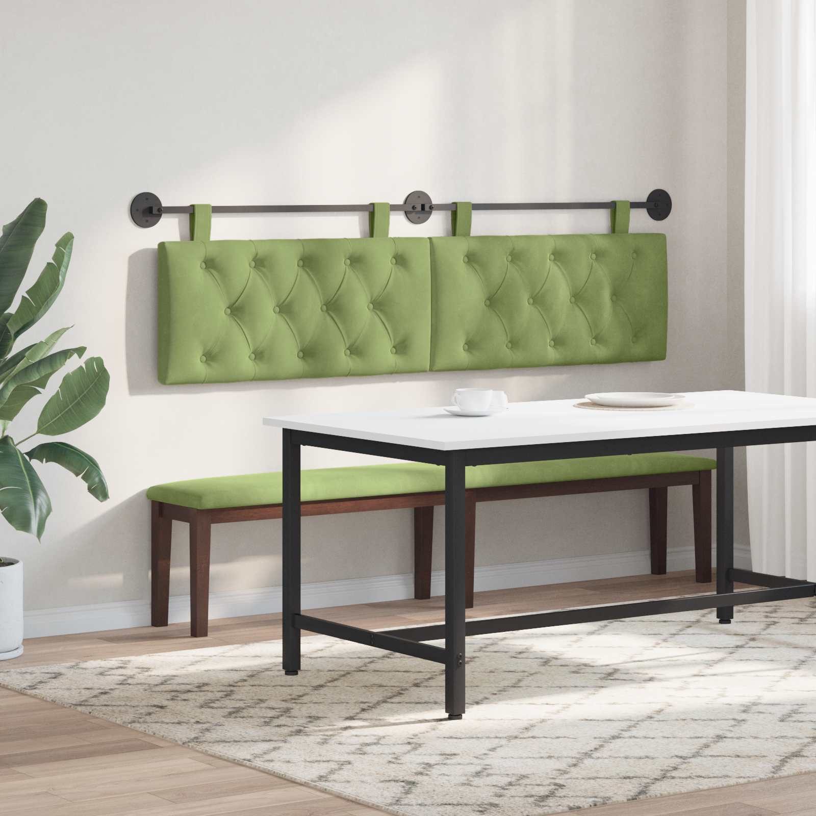 Tête de lit suspendue Vert clair 190 x 55 x 7 cm Velours - XIOS