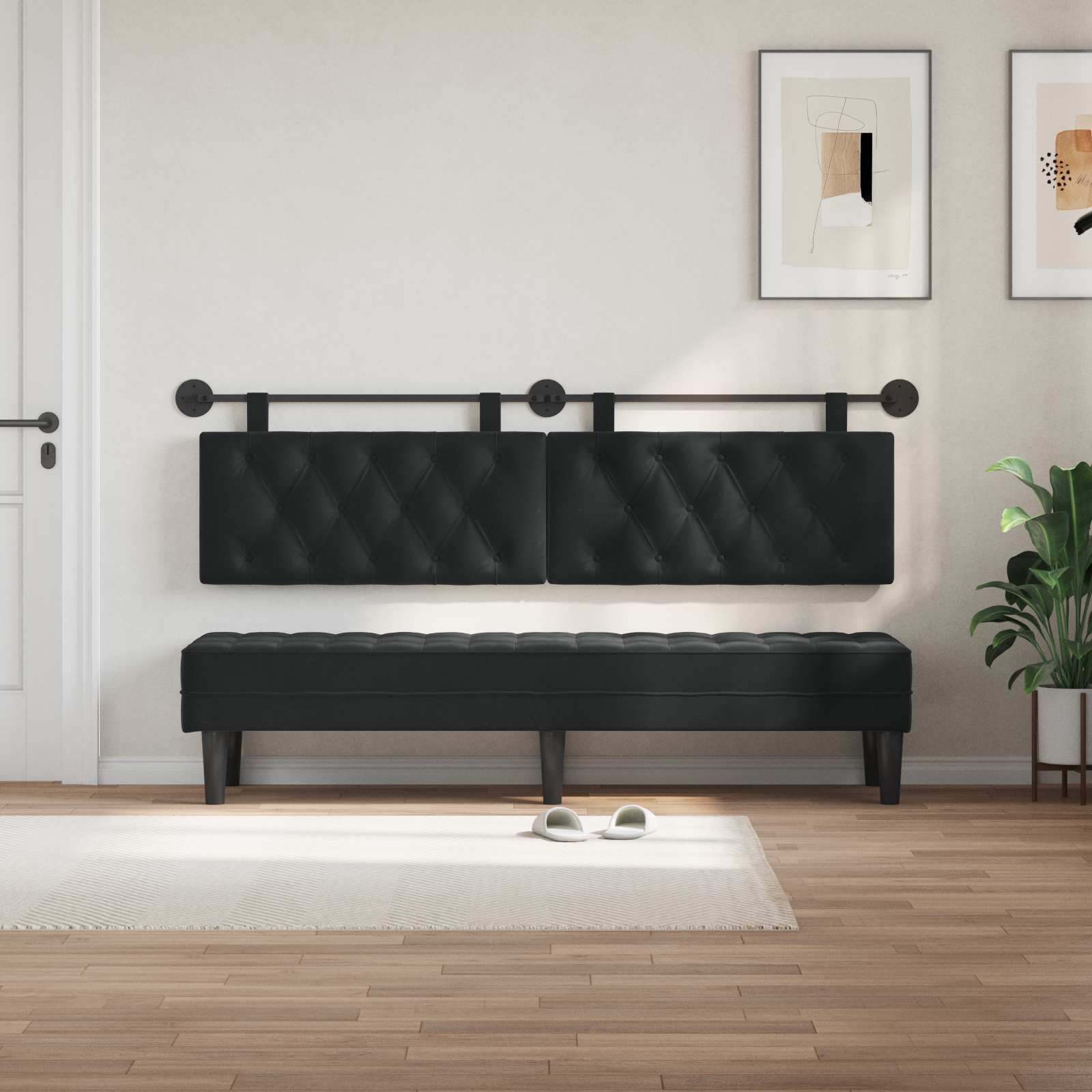 Tête de lit suspendue Noir Velours - XIOS