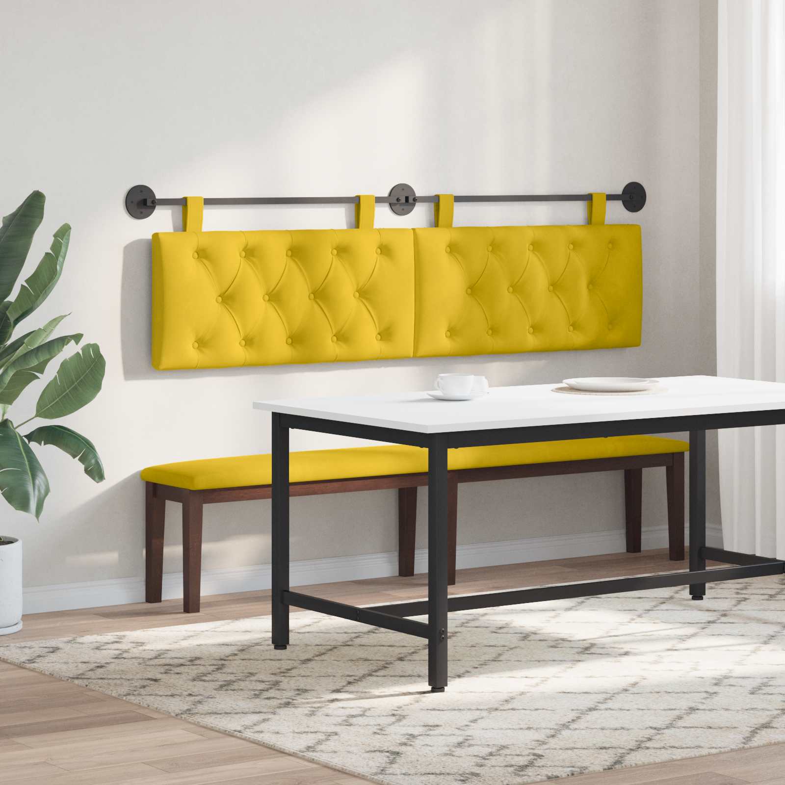 Tête de lit suspendue Jaune Velours - XIOS