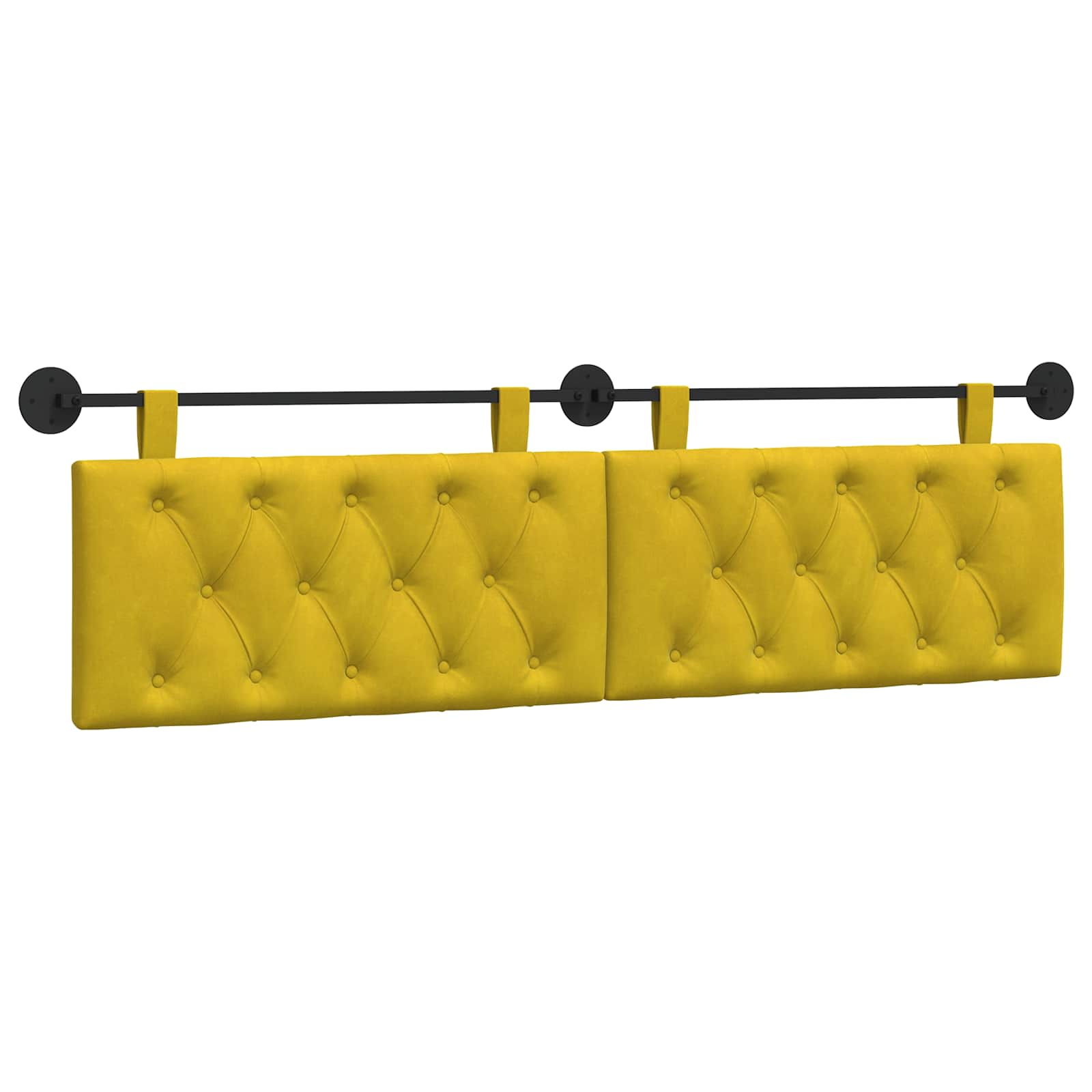 Tête de lit suspendue Jaune Velours - XIOS