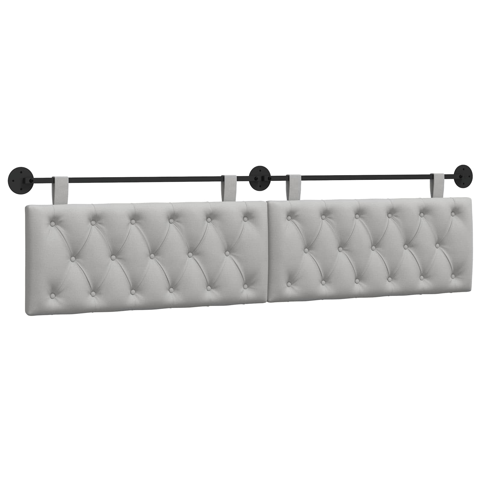 Tête de lit suspendue Gris nuage 210 x 55 x 7 cm tissu - XIOS