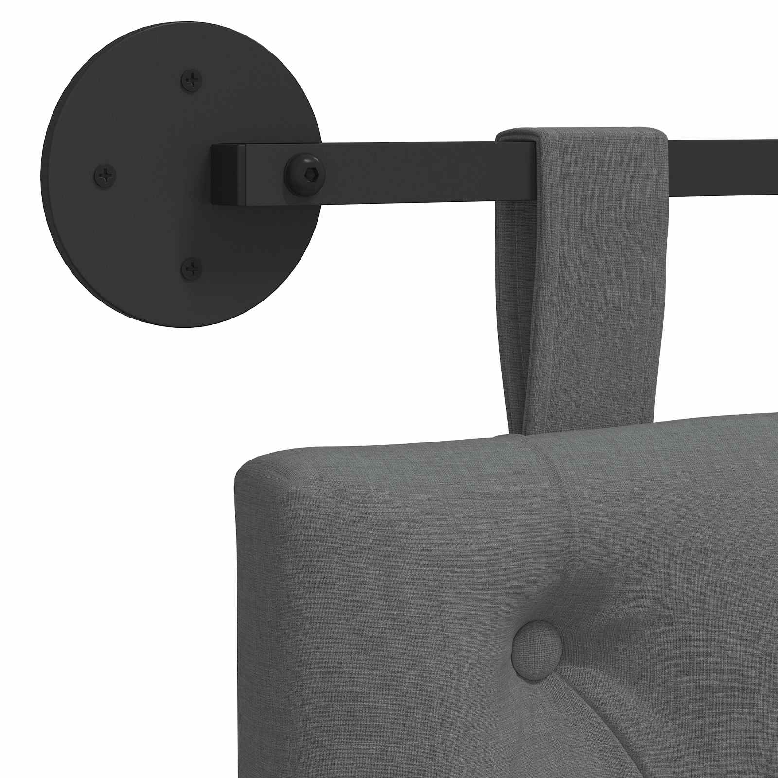 Tête de lit suspendue Gris foncé 210 x 55 x 7 cm tissu - XIOS