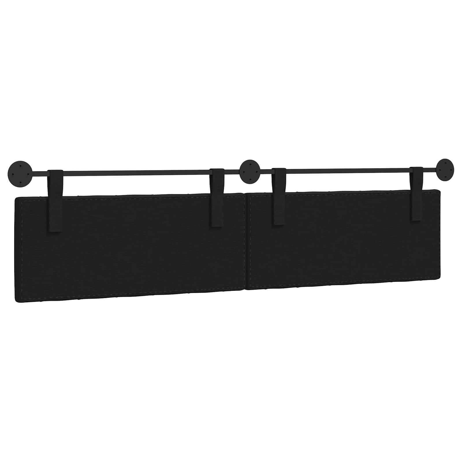 Tête de lit suspendue Montage mural Noir 210 x 55 x 7 cm tissu - XIOS