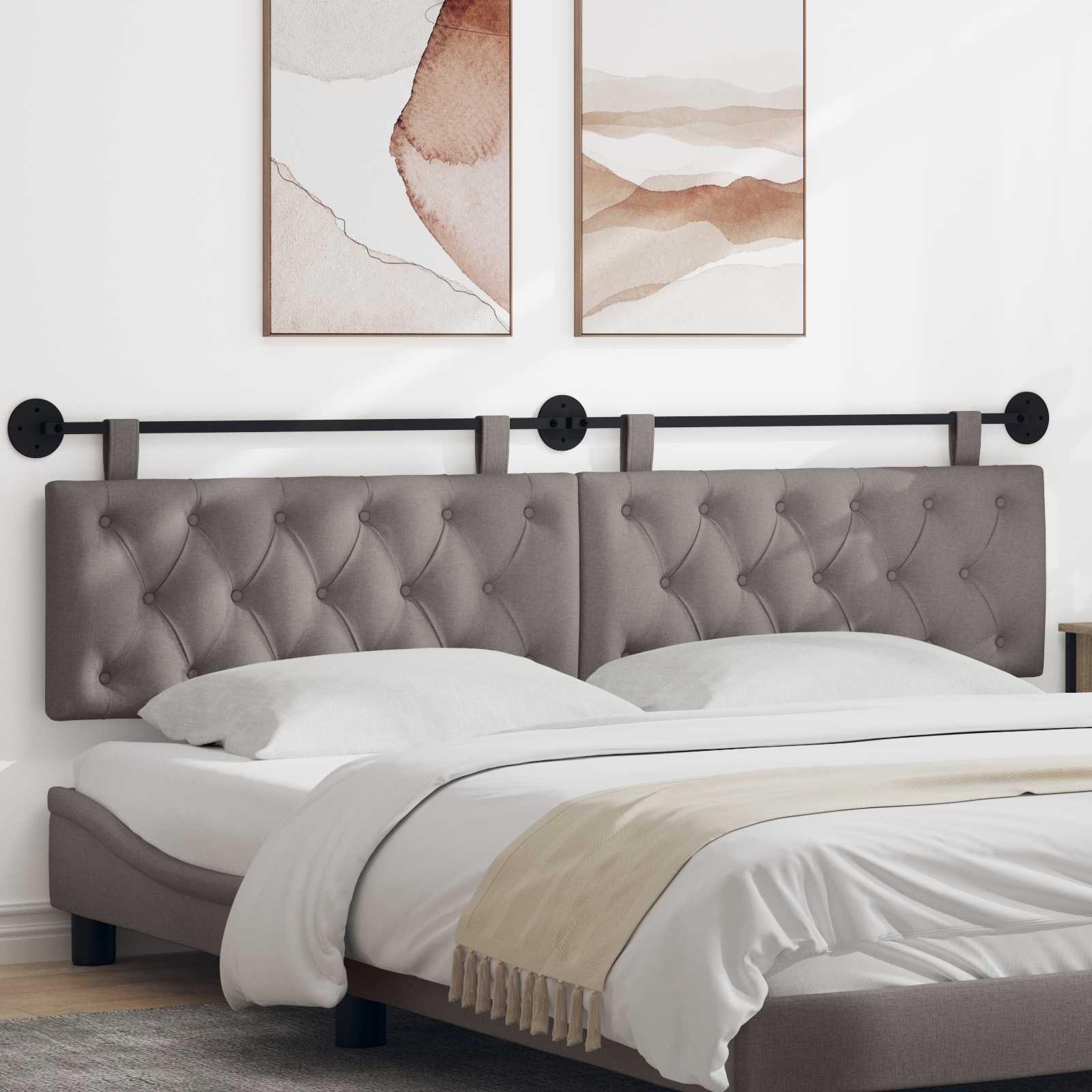 Tête de lit suspendue Taupe Tissu - XIOS