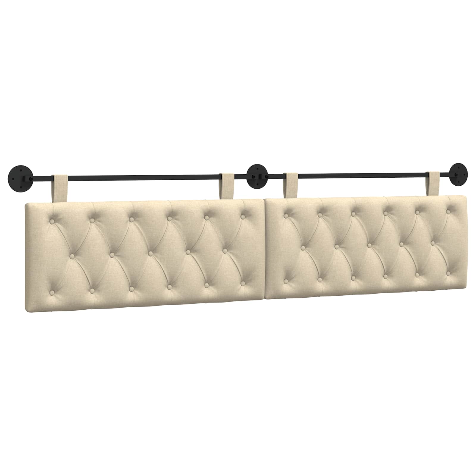 Tête de lit suspendue Montage mural Crème 210 x 55 x 7 cm tissu - XIOS
