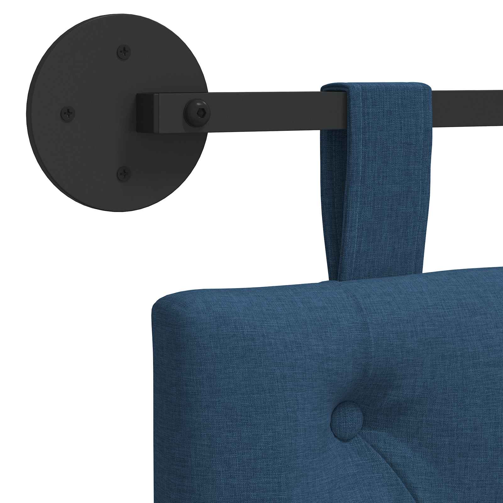 Tête de lit suspendue Montage mural Bleu 210 x 55 x 7 cm tissu - XIOS
