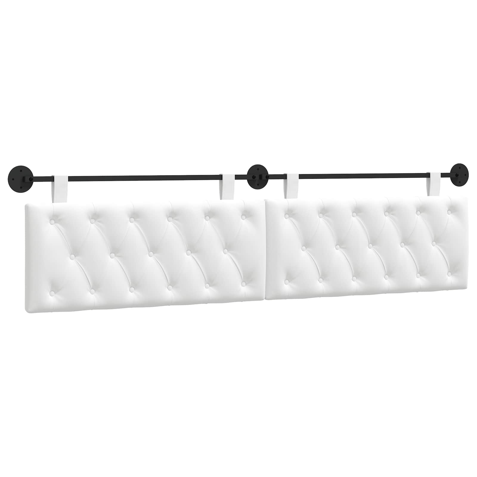 Tête de lit suspendue Montage mural Blanc 210 x 55 x 7 cm tissu - XIOS