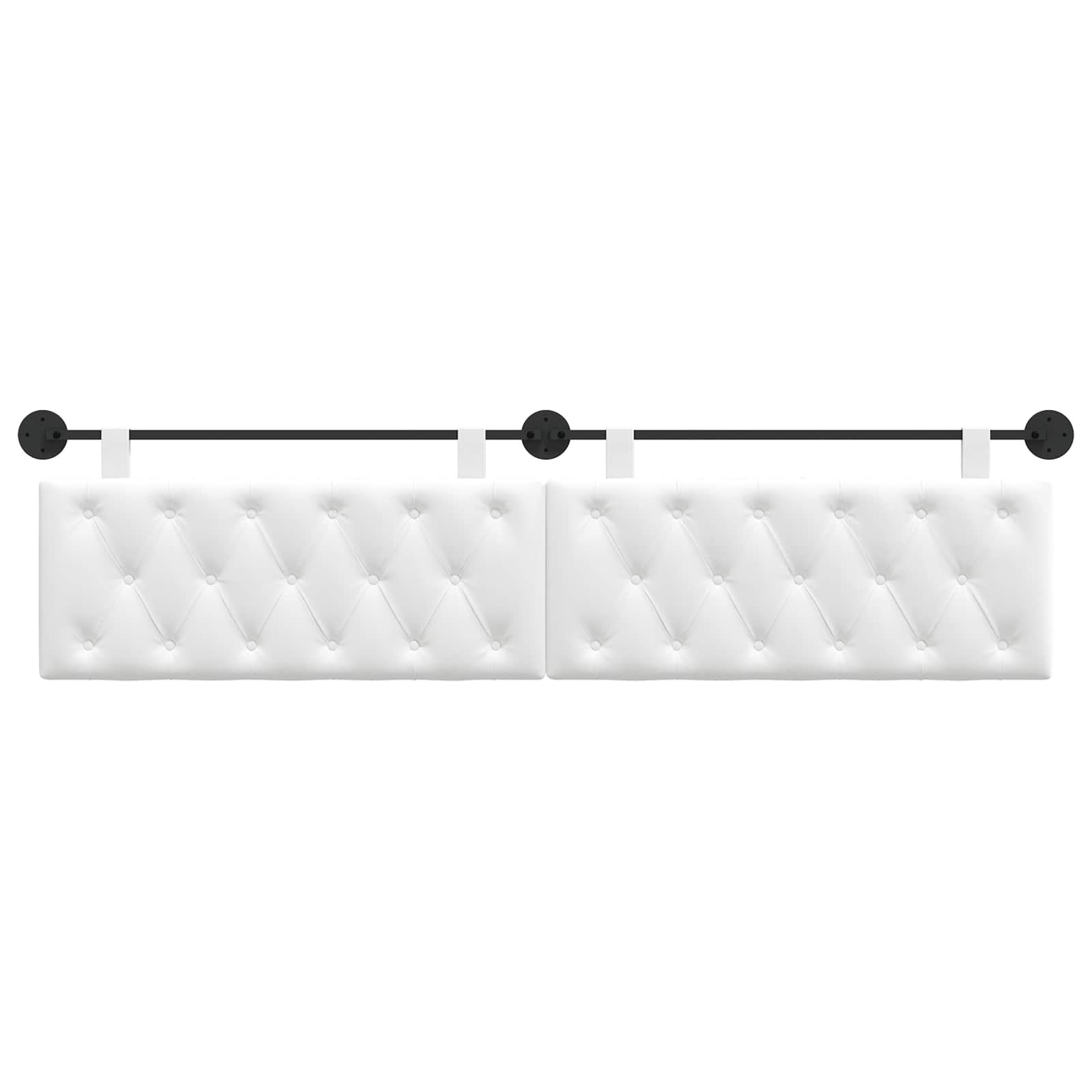 Tête de lit suspendue Montage mural Blanc 210 x 55 x 7 cm tissu - XIOS