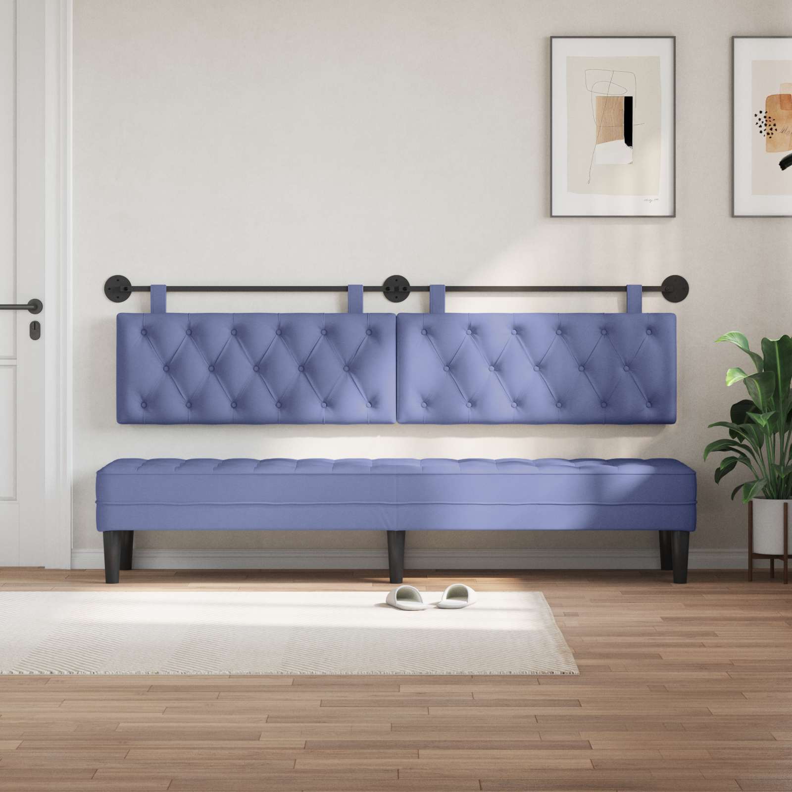 Tête de lit suspendue Bleu denim Tissu - XIOS