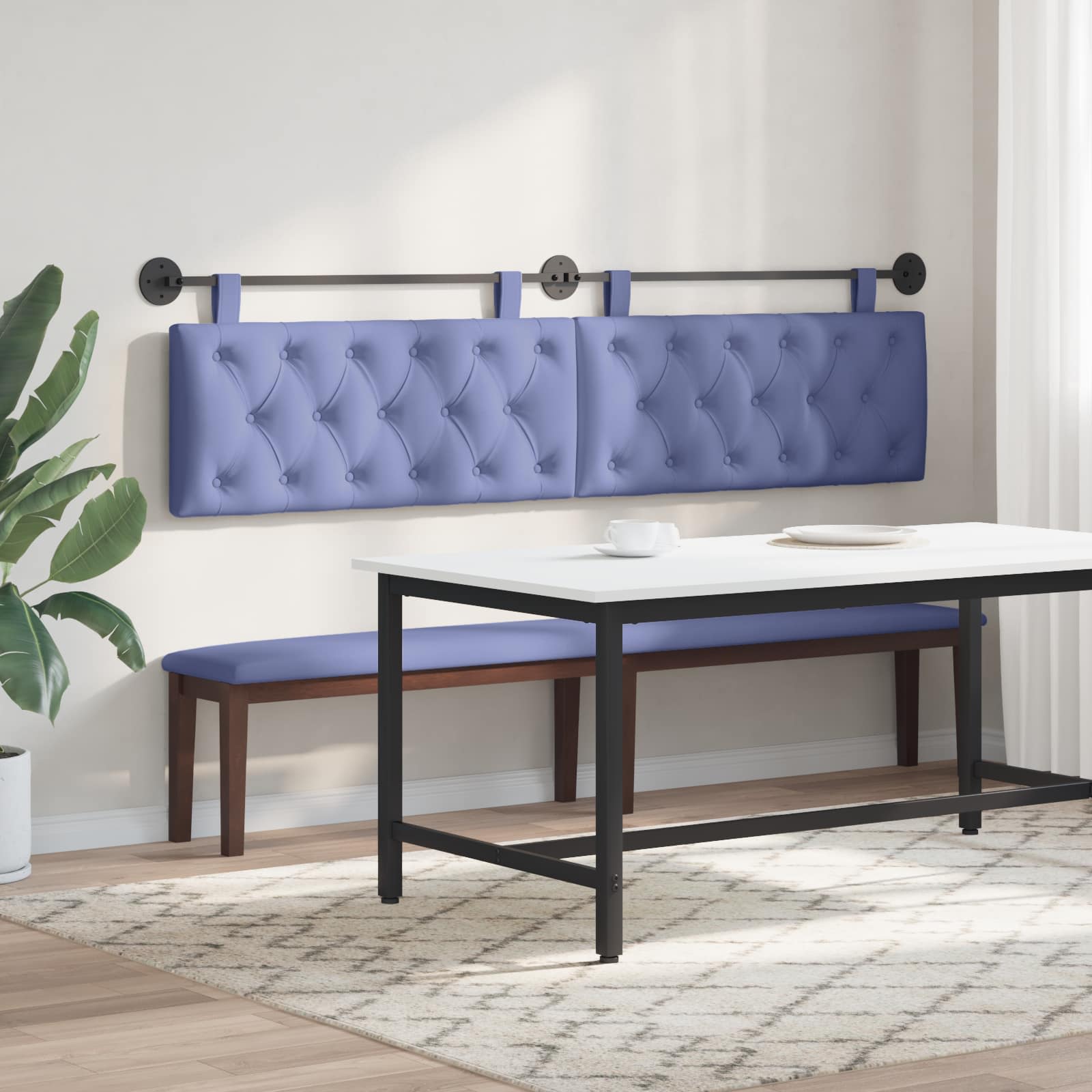 Tête de lit suspendue Bleu denim Tissu - XIOS