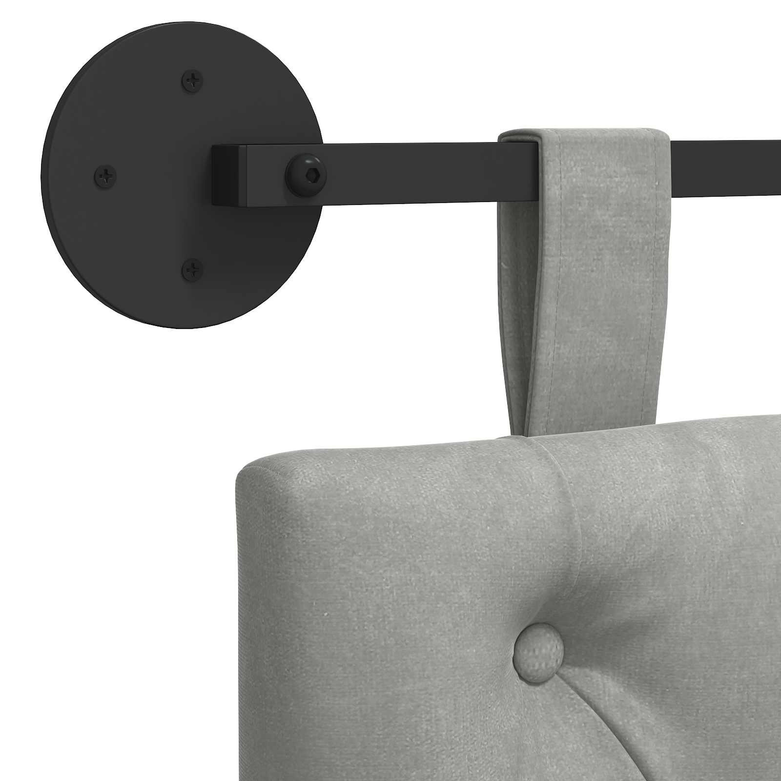 Tête de lit suspendue Gris clair Velours - XIOS