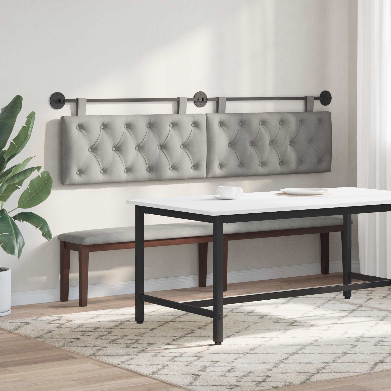 Tête de lit suspendue Gris clair Velours - XIOS
