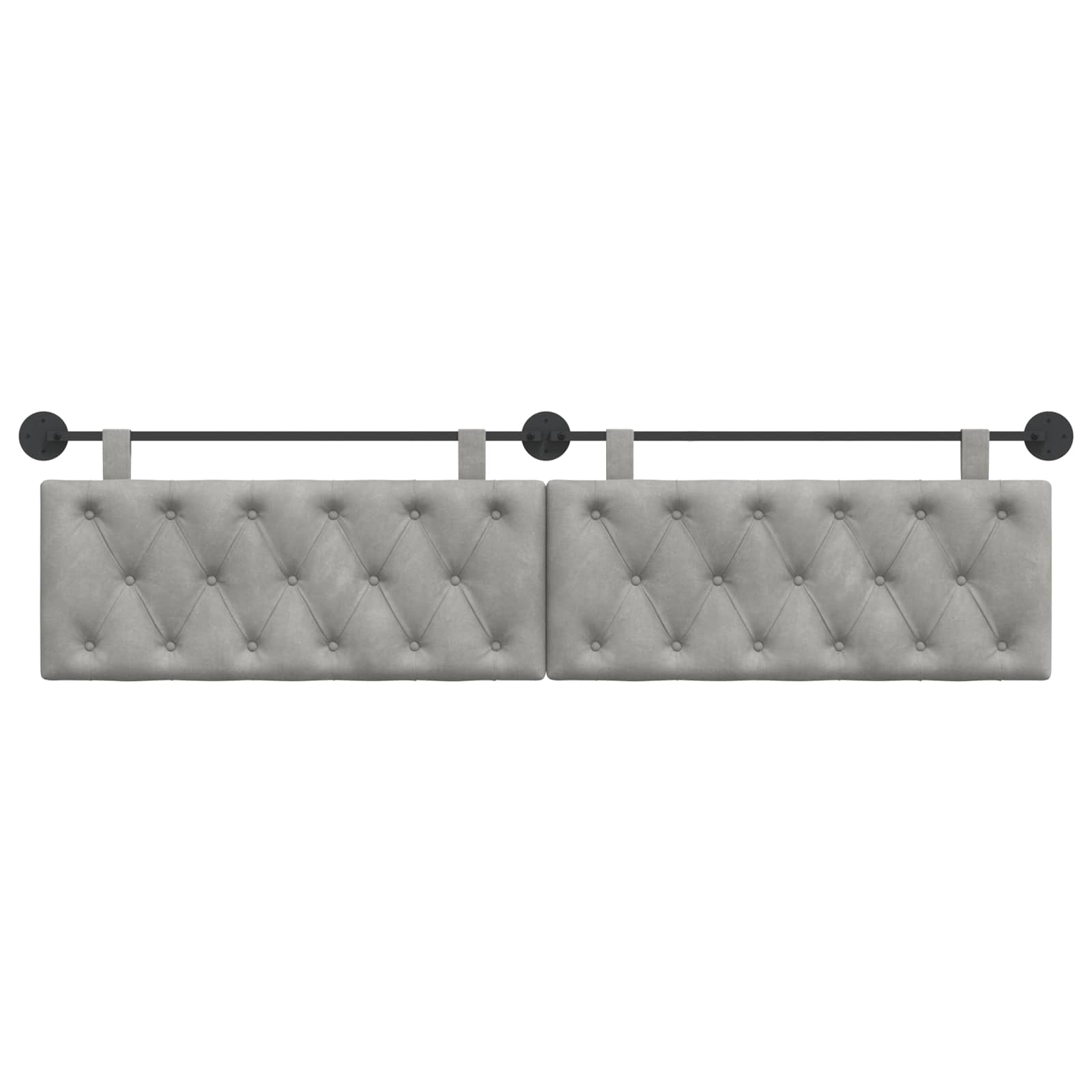 Tête de lit suspendue Gris clair Velours - XIOS