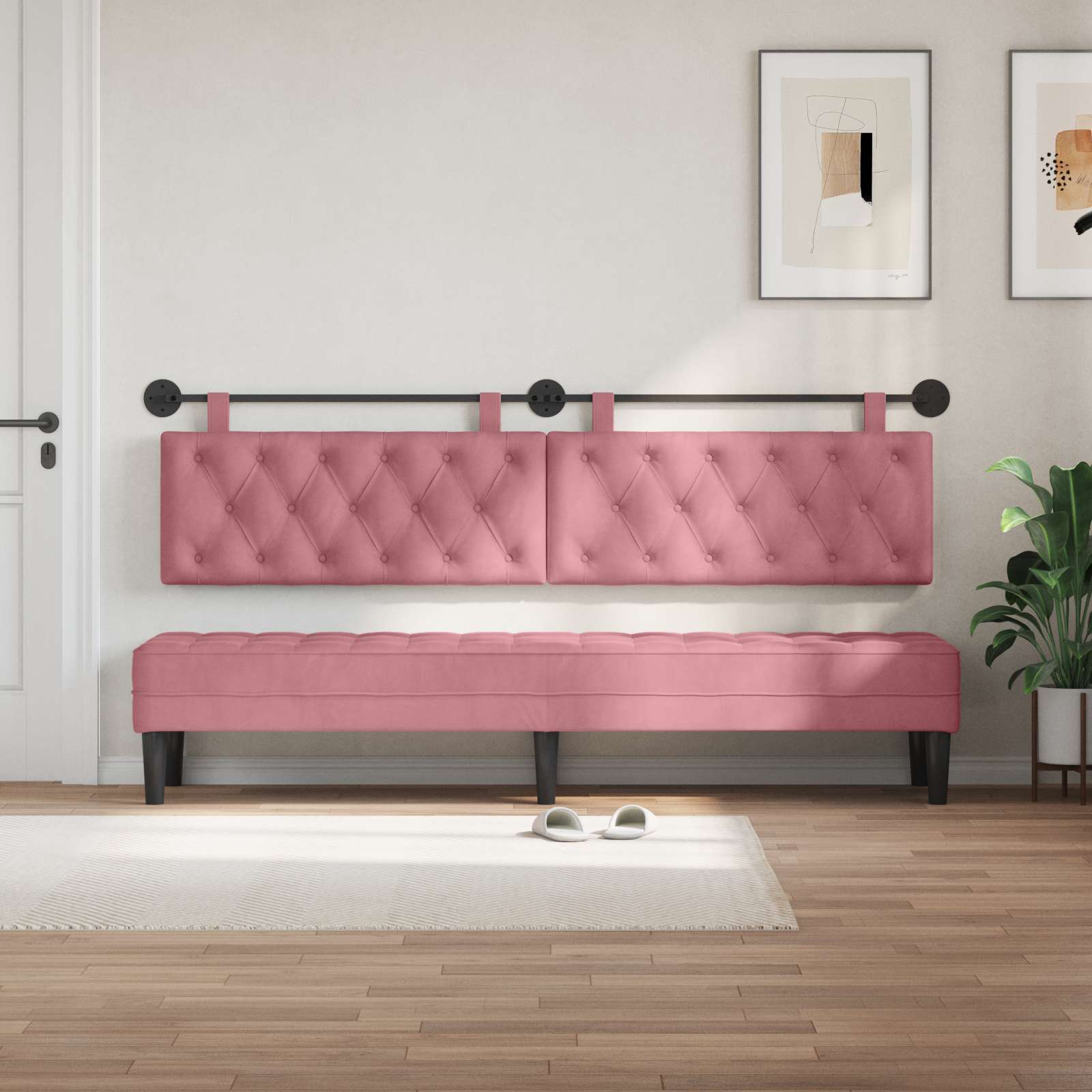 Tête de lit suspendue Rose Velours - XIOS