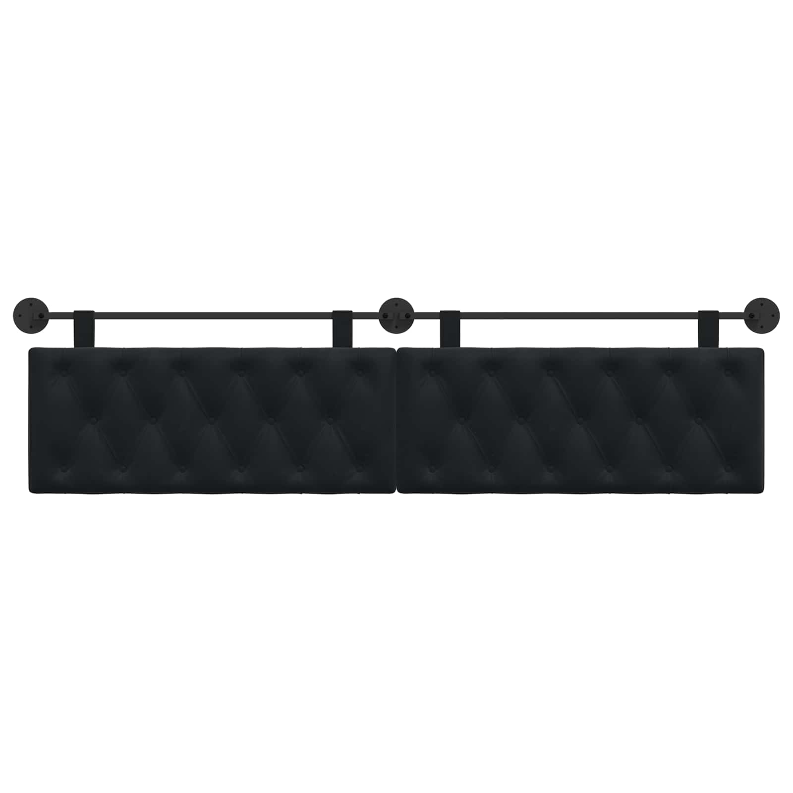 Tête de lit suspendue Noir 210 x 55 x 7 cm Velours - XIOS