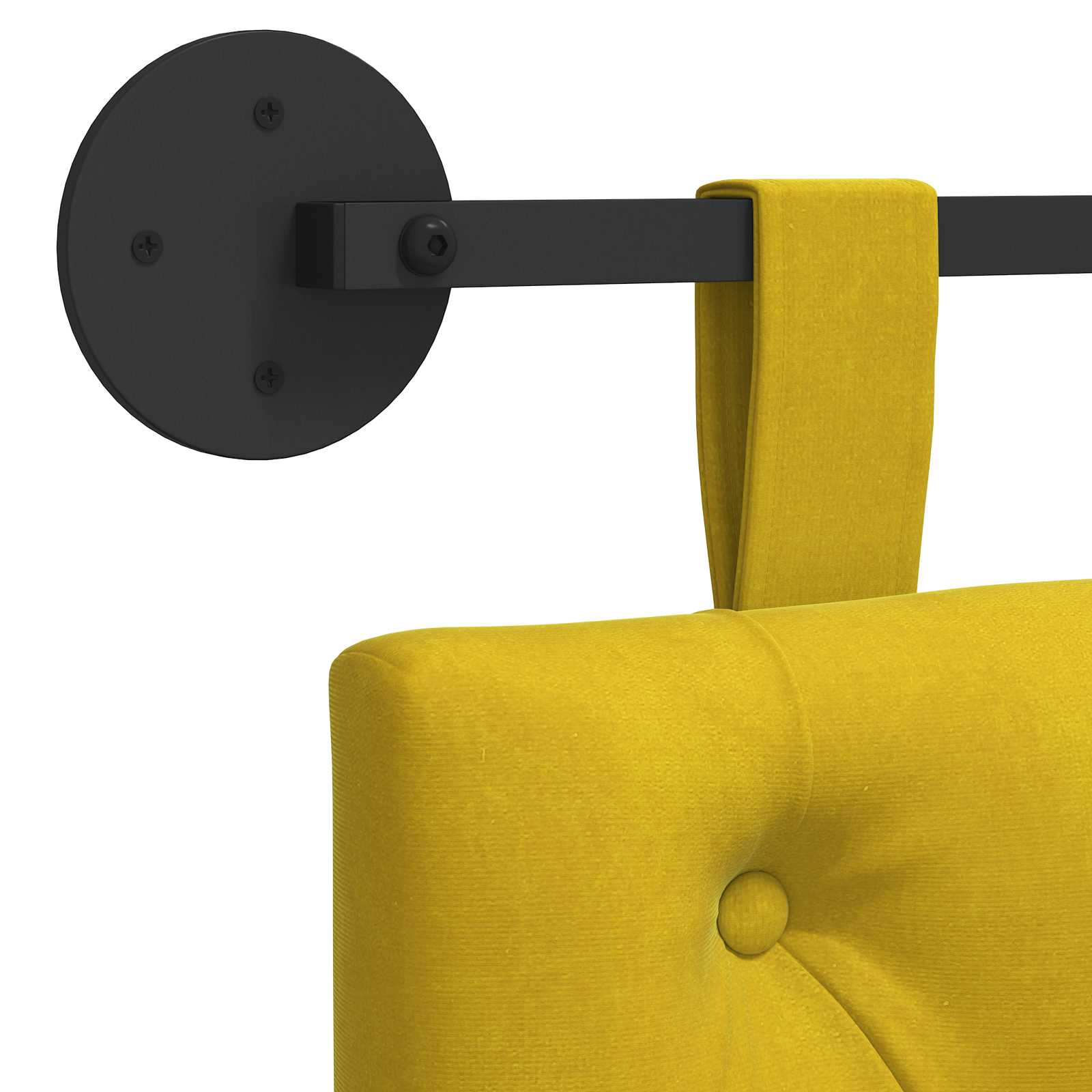 Tête de lit suspendue Jaune 210 x 55 x 7 cm Velours - XIOS