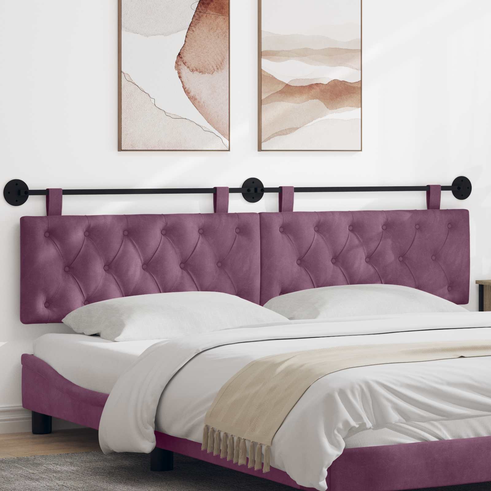 Tête de lit suspendue Pourpre 210 x 55 x 7 cm Velours - XIOS