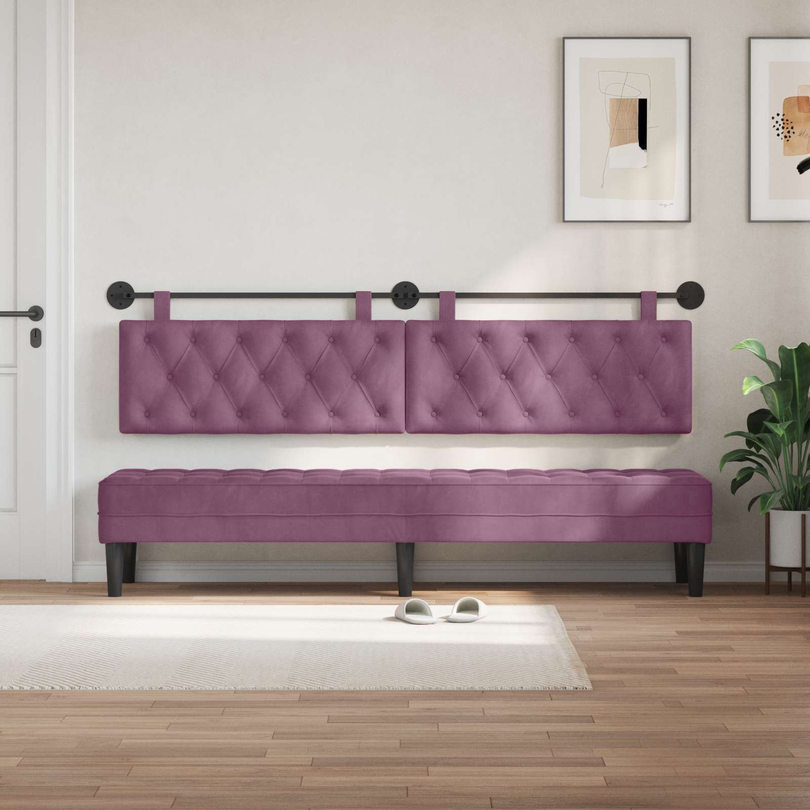 Tête de lit suspendue Pourpre 210 x 55 x 7 cm Velours - XIOS