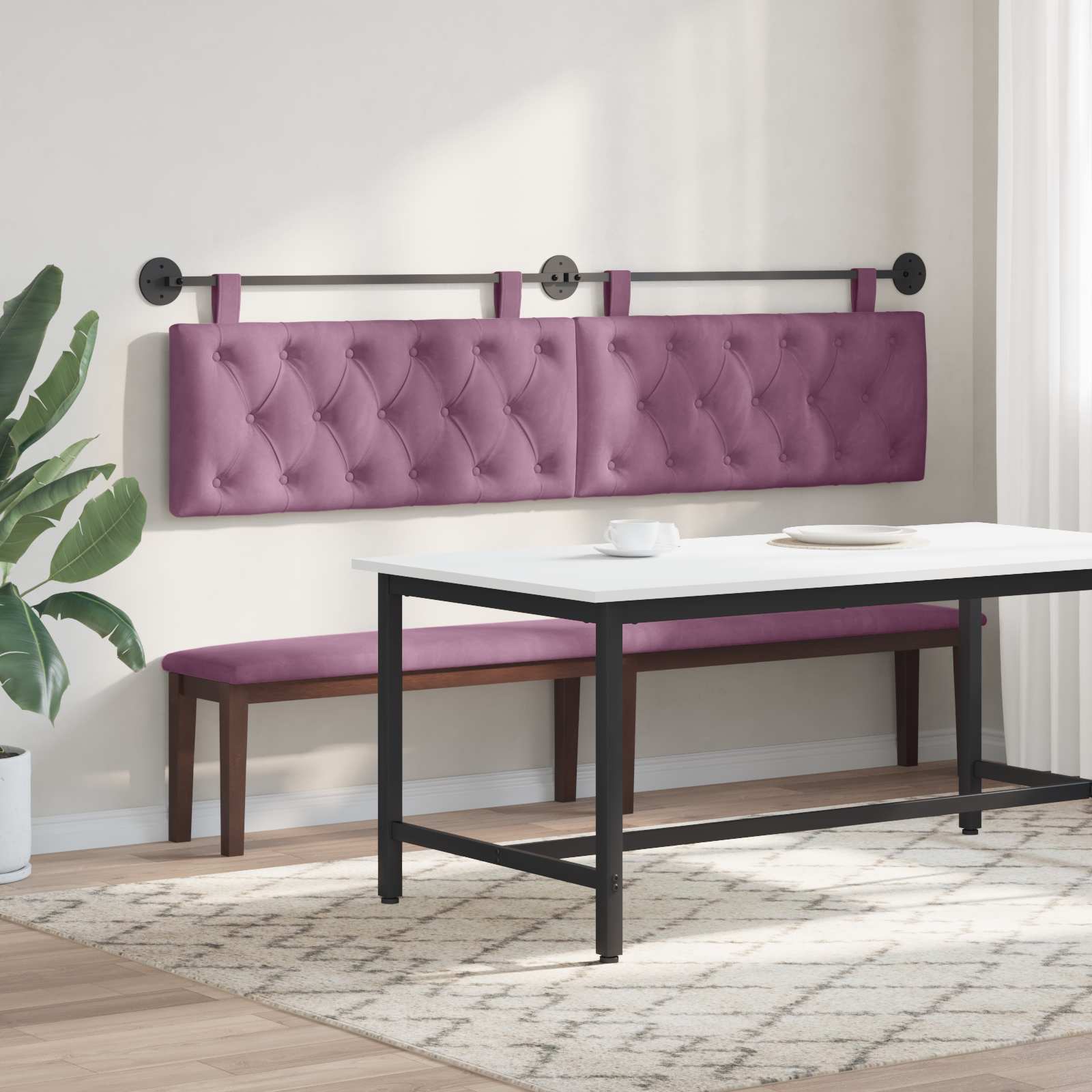 Tête de lit suspendue Pourpre 210 x 55 x 7 cm Velours - XIOS