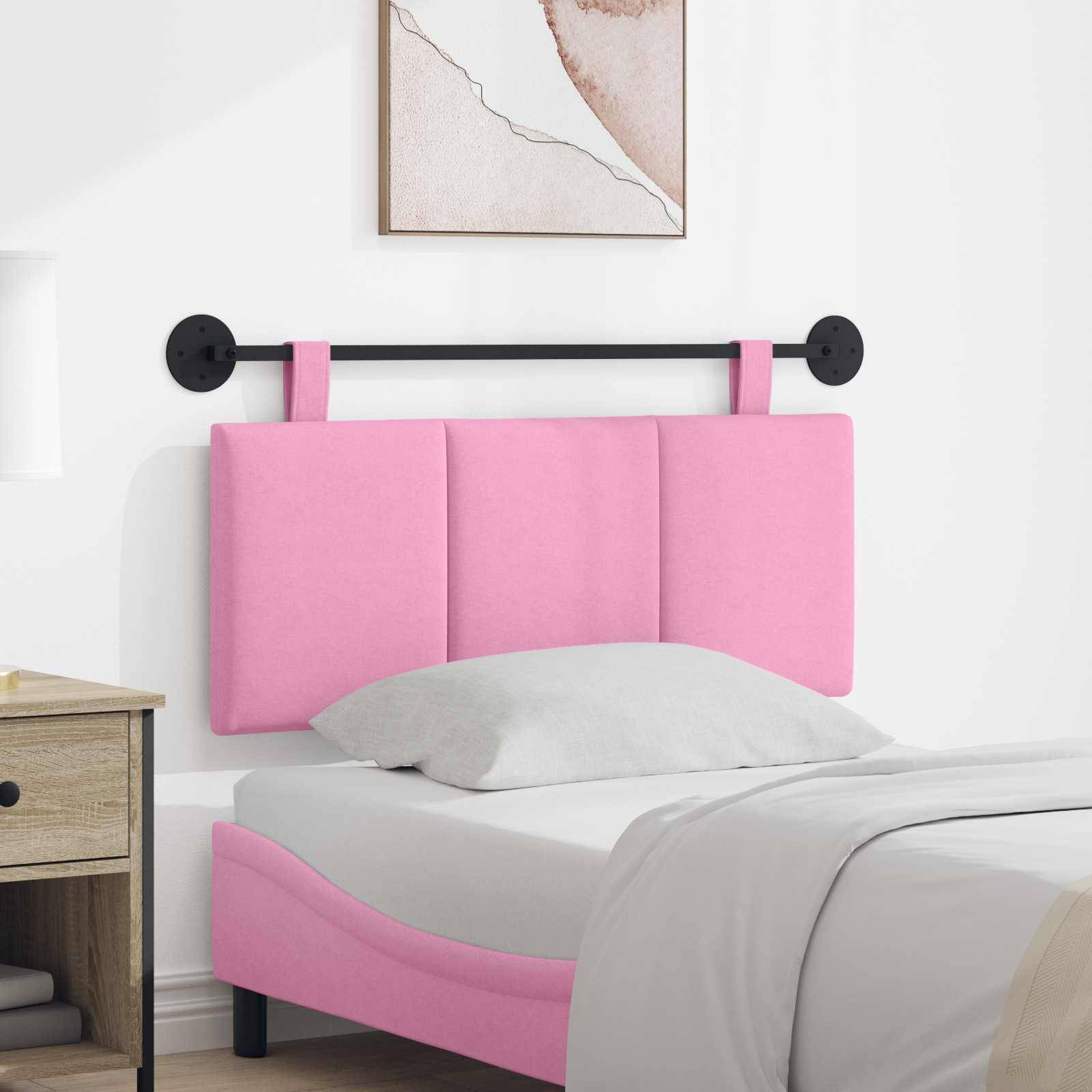 Tête de lit suspendue Montage mural Rose 110 x 55 x 5 cm tissu - XIOS